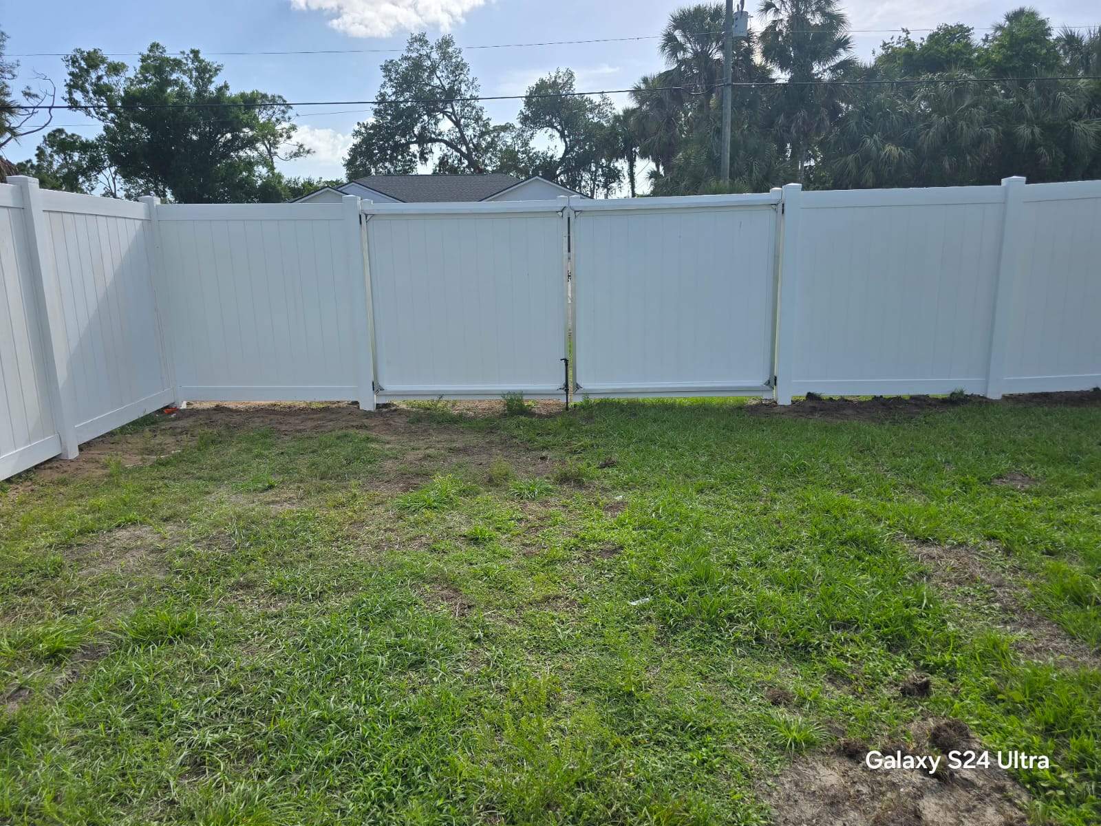 Residential White Vinyl Privacy Fence Installation in North Port by True Fence LLC
