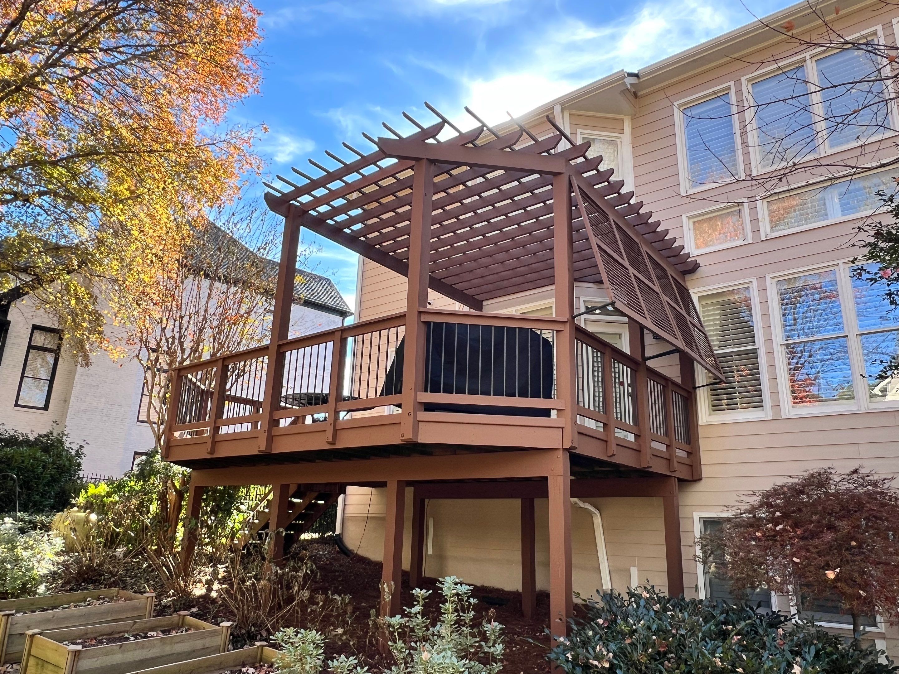 Exterior Deck and Pergola Staining Project in Kennesaw by Swift Home Renovations