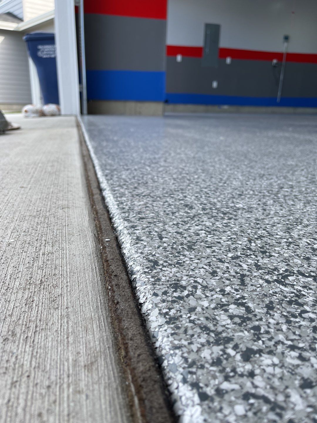 Garage Transformation using Slate Stone by Croc Coatings, LLC