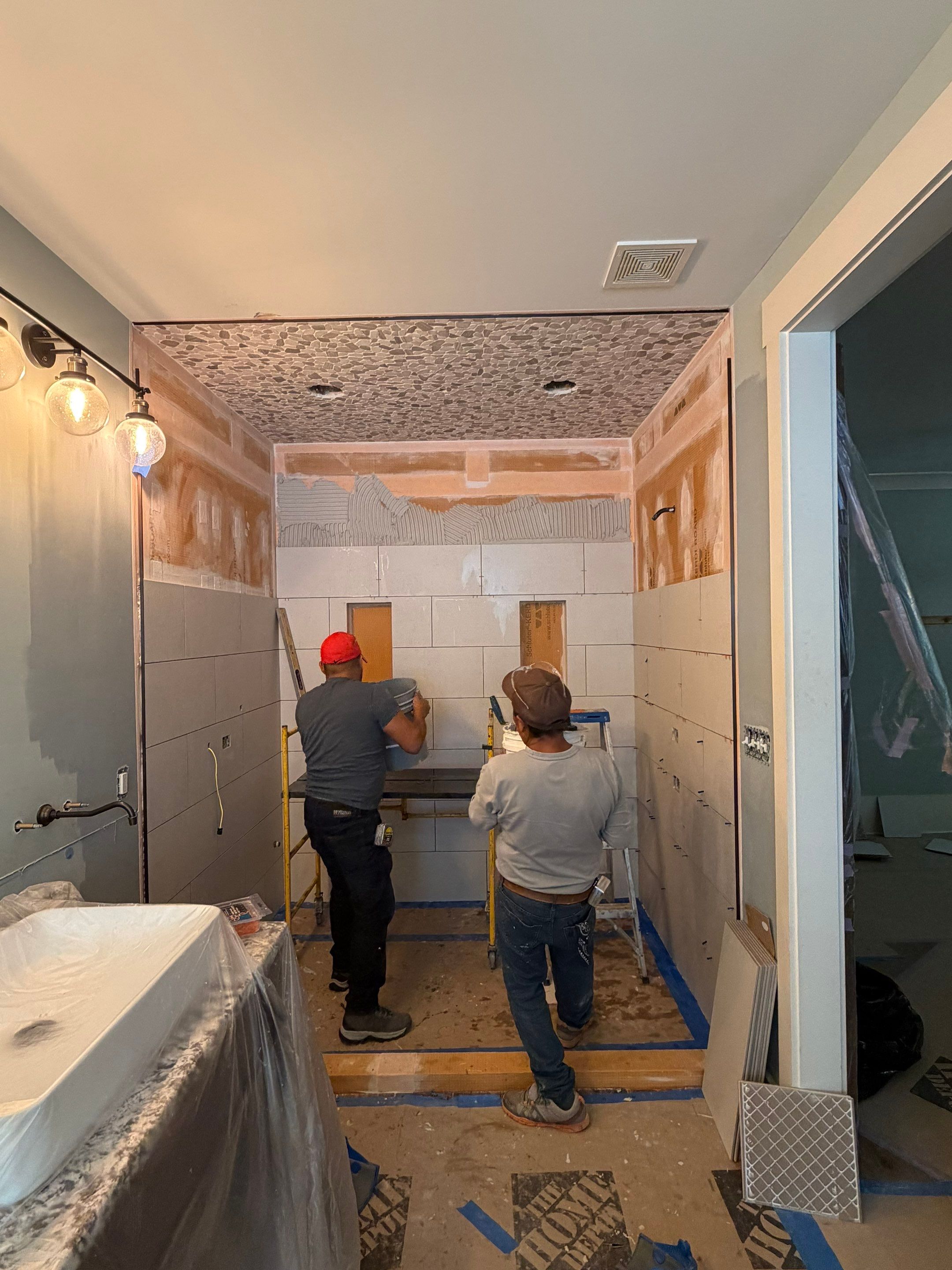 Master Bathroom Remodel With Subway Tile and Rainfall Shower in Kennesaw by Swift Home Renovations
