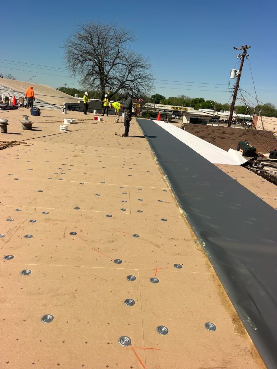 Commercial TPO Roof Replacement in Ardmore for McLish Church by BANA Roofing and Solar Supply