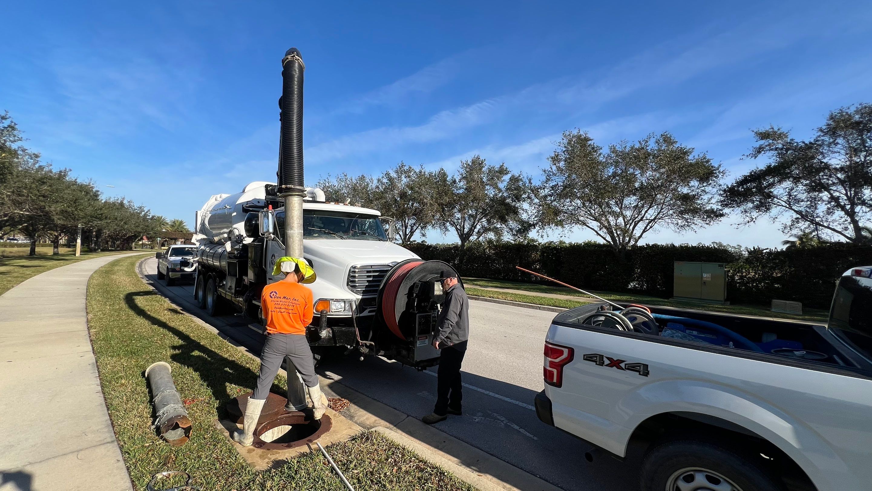 Naples Association Catch Basin Cleaning using Vactor Truck by Don Mar, Inc. Storm Water Solutions