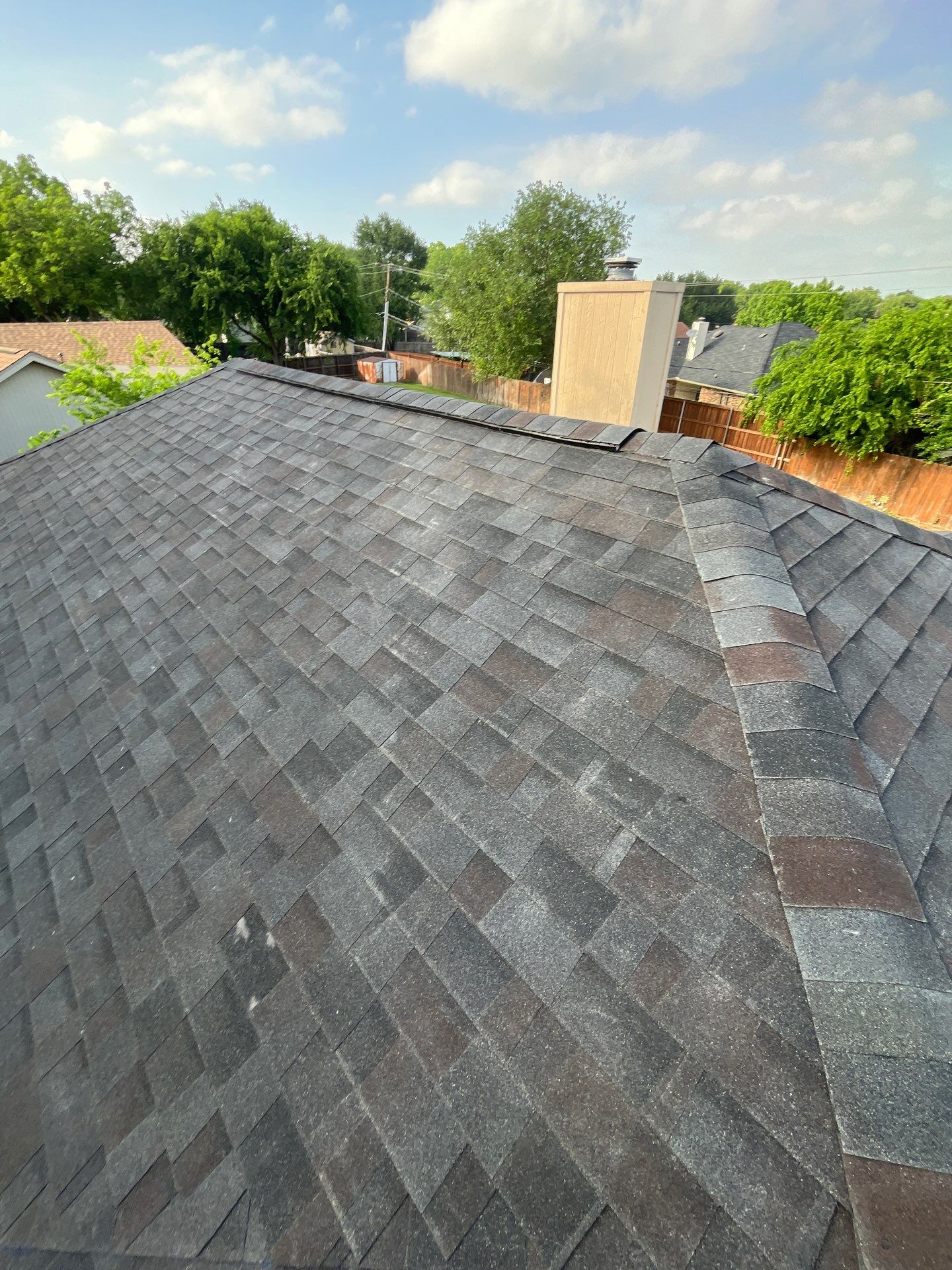 New Sky light/ New Roof/ Gutters and Fence Staining.  by Berry Good Roofing 