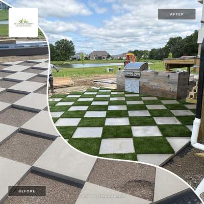 Checkerboard Turf Patio