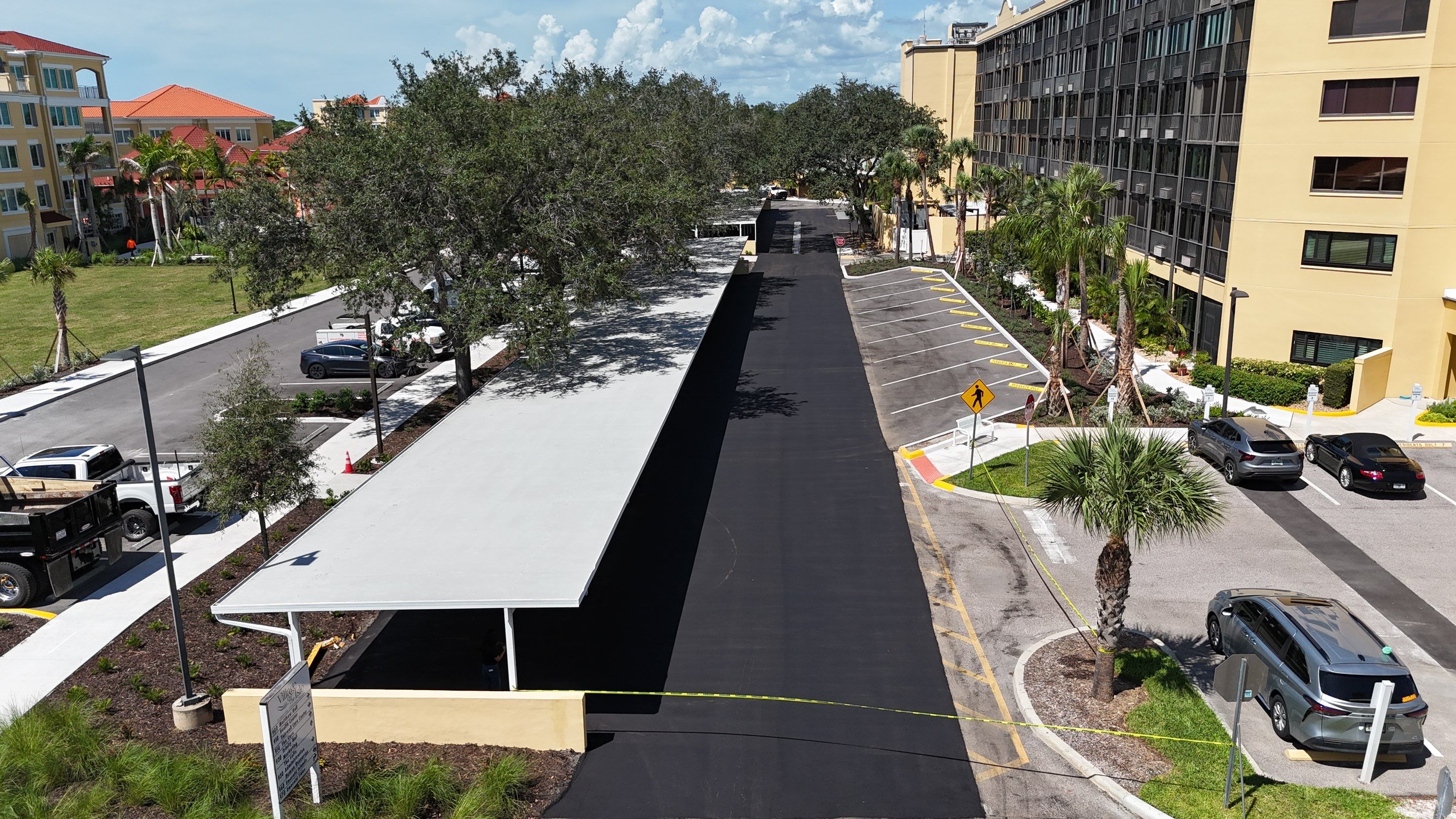 Comprehensive Parking Lot Mill and Overlay with Custom Line Striping in Venice by Everline Coatings & Services - Southwest FL