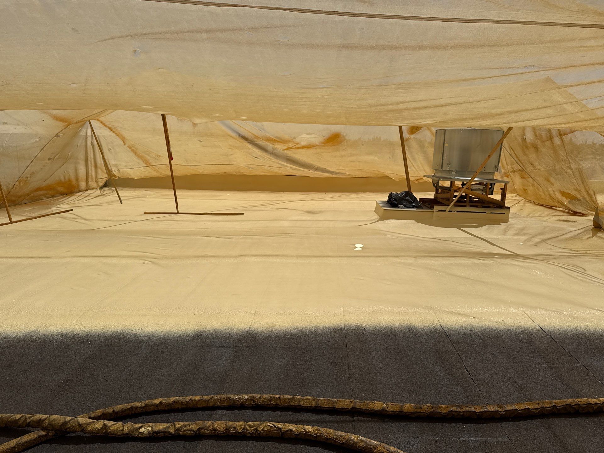 Pro Farms Spray foam roofing project by Straight Edge Roofing Inc