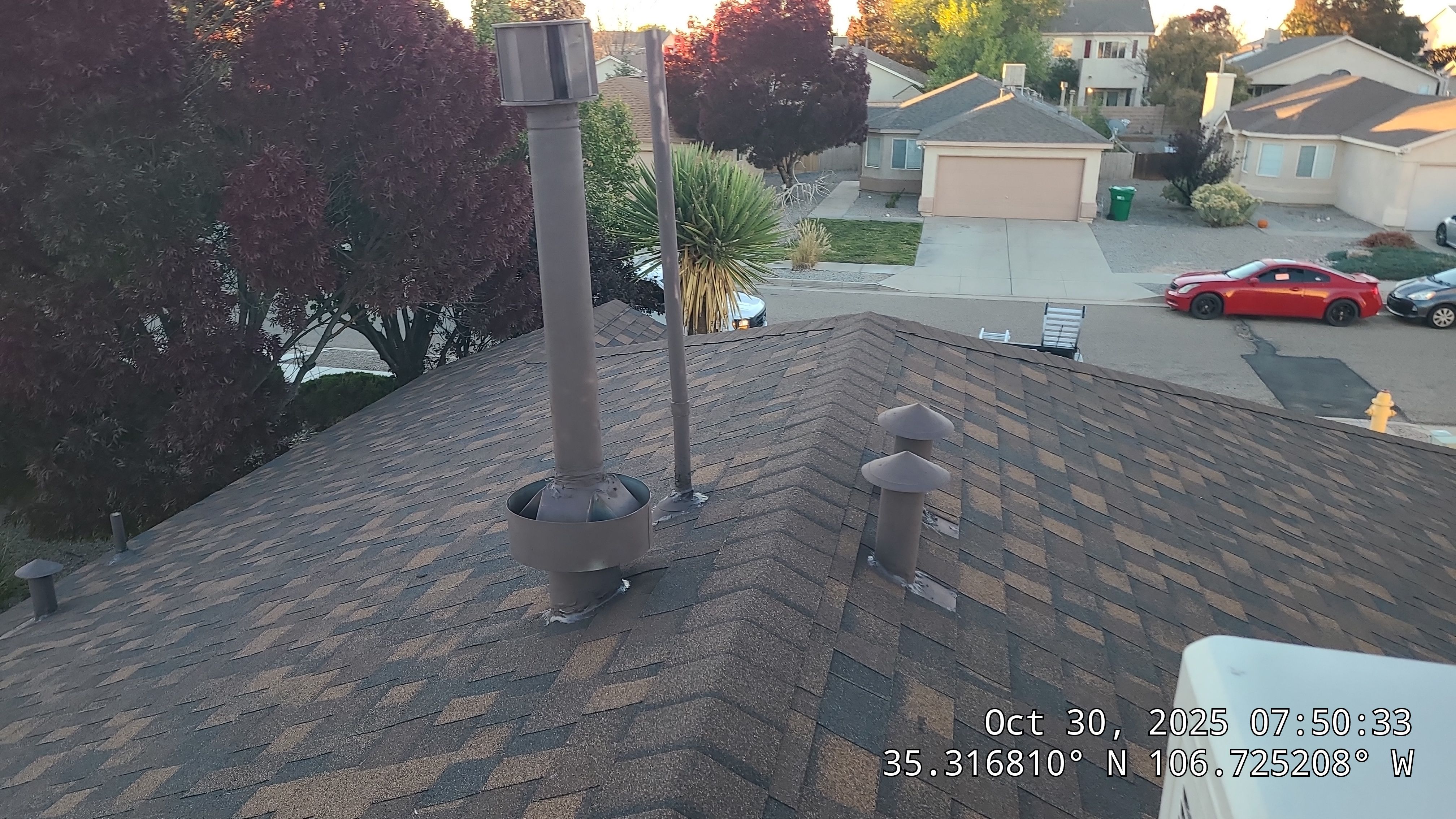 Owens Corning Brownwood Duration shingle roof replacement in Rio Rancho by Doyle Roof Masters Inc