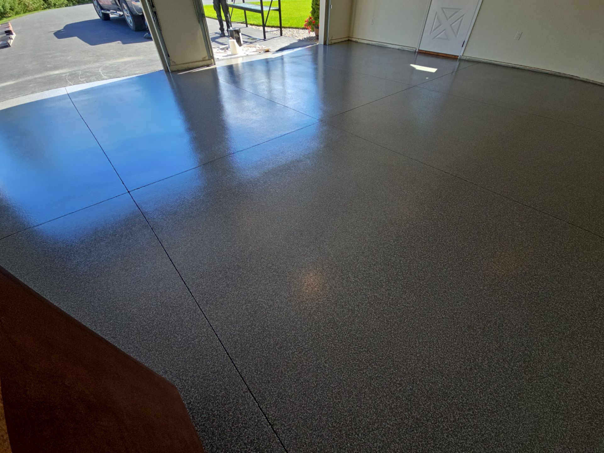 Garage Transformation using Greystone 1/8" by Croc Coatings, LLC