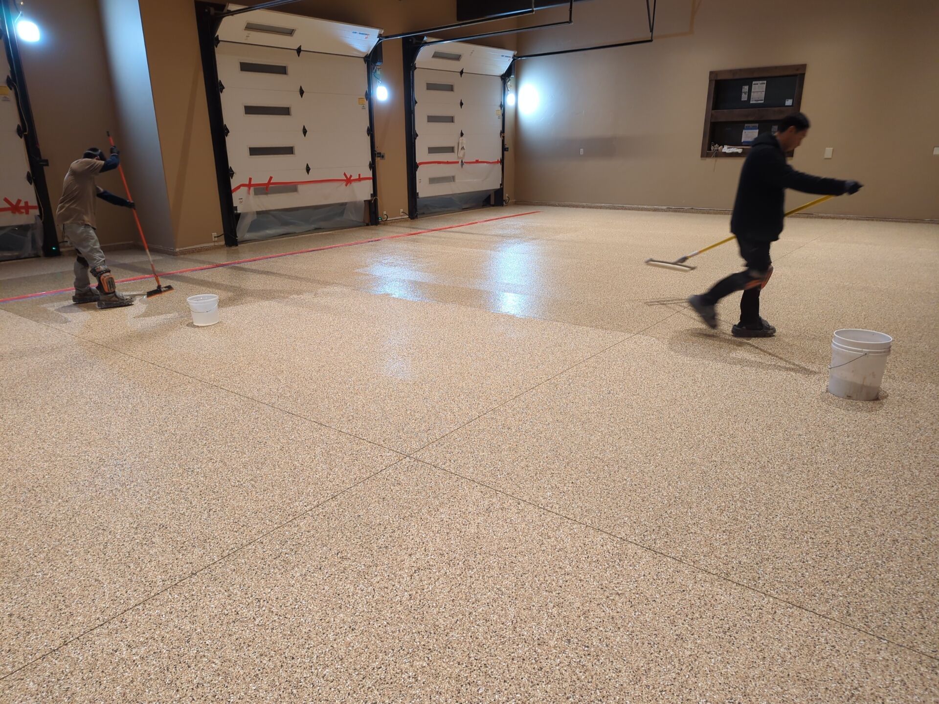 Shop Transformation using Sandstone by Croc Coatings, LLC