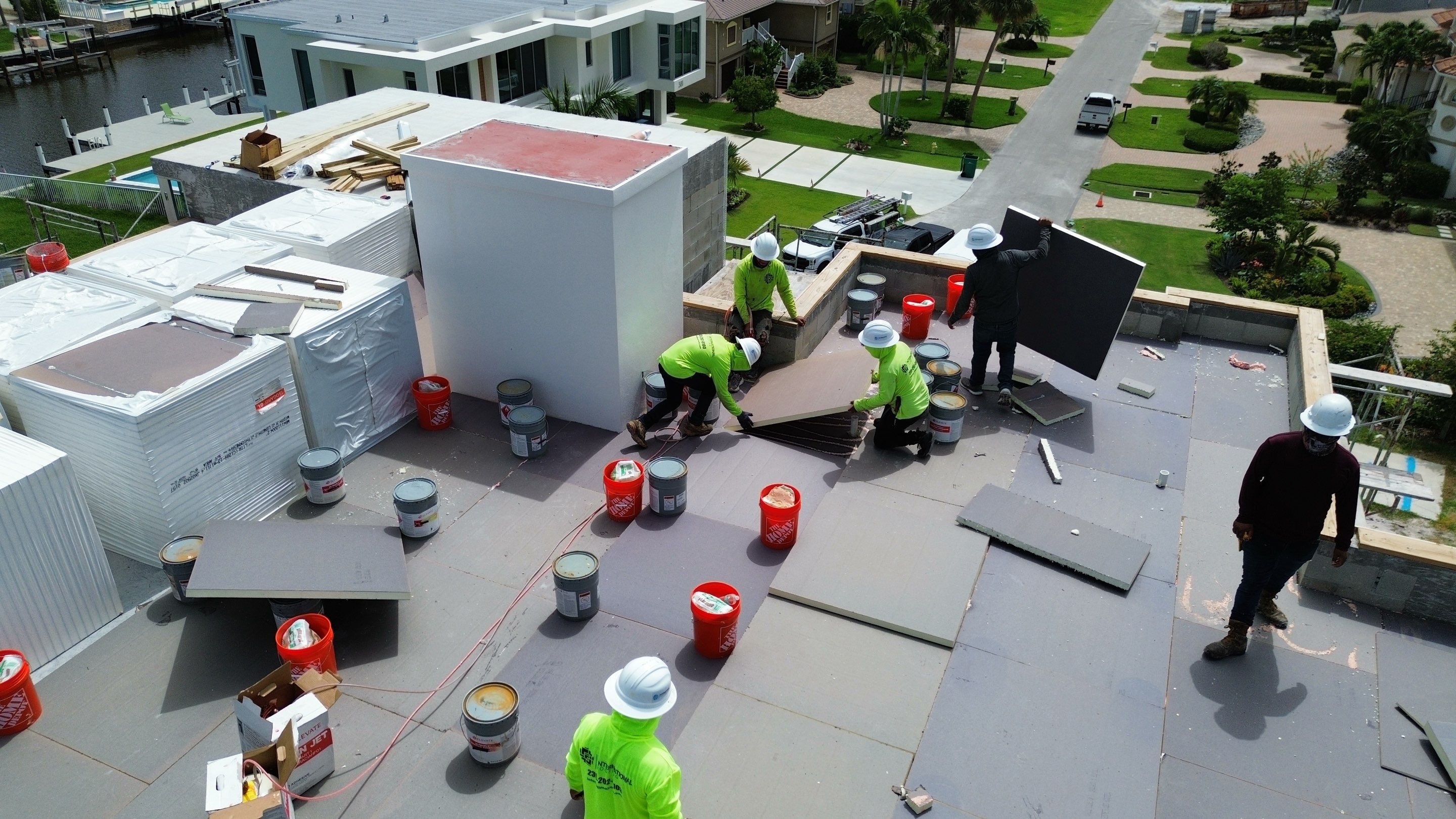 Residential Install of Flat TPO by International Roofing