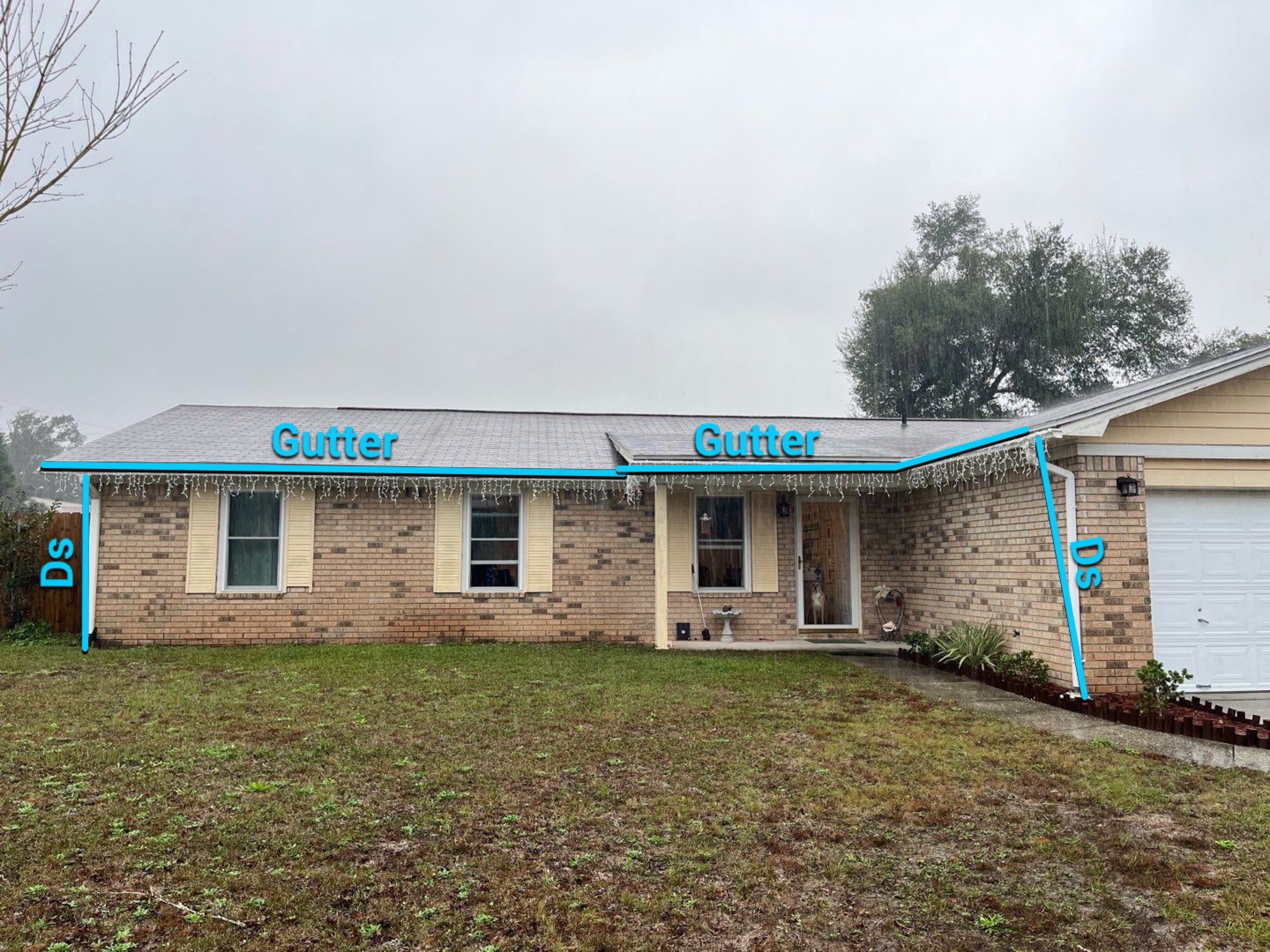White Seamless Gutter Installation in Milton FL by Gutter Professors