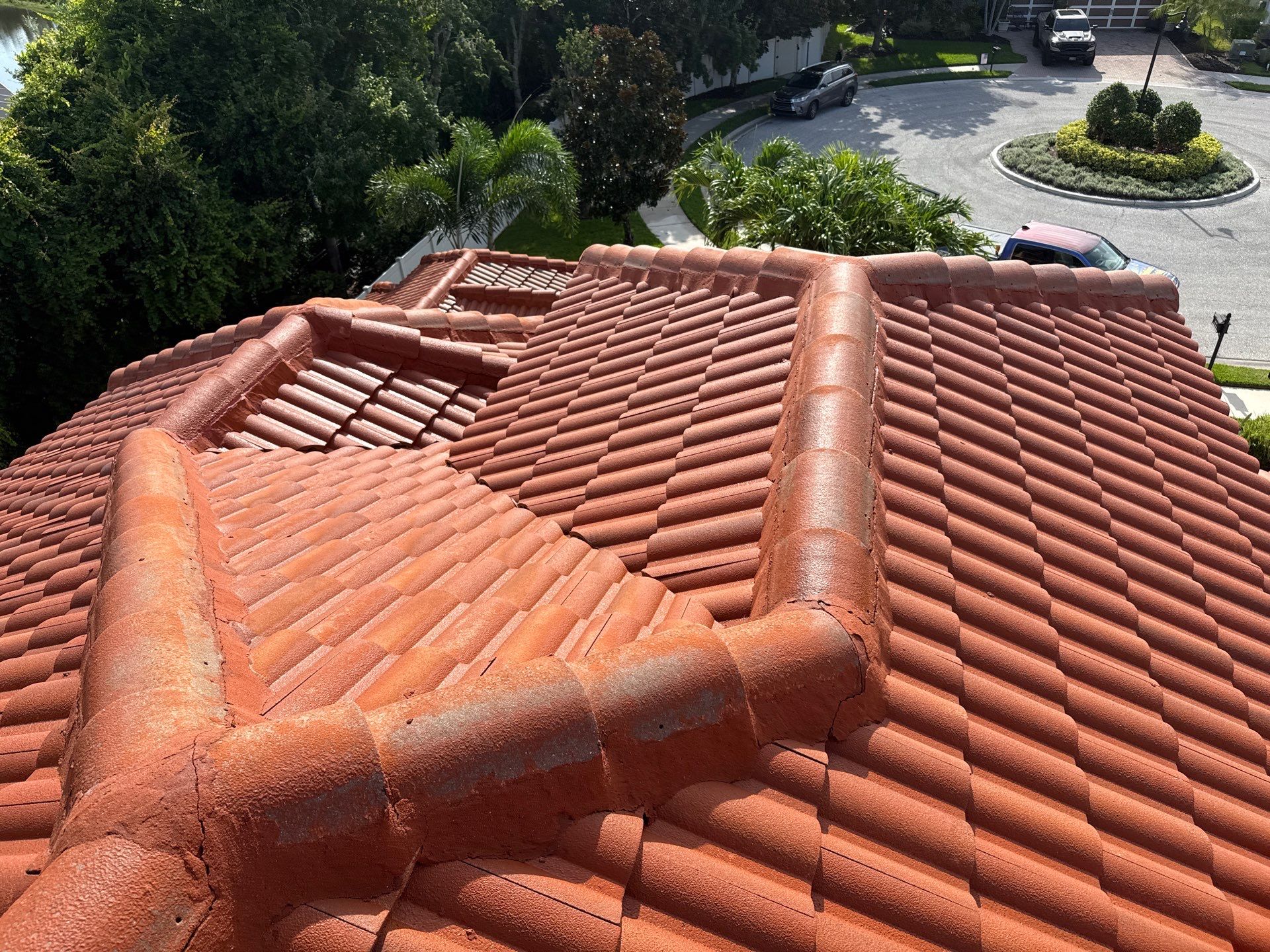 Soft Wash Tile Roof Cleaning in Sonoma Community, Sarasota, FL by Sunshine AquaWash