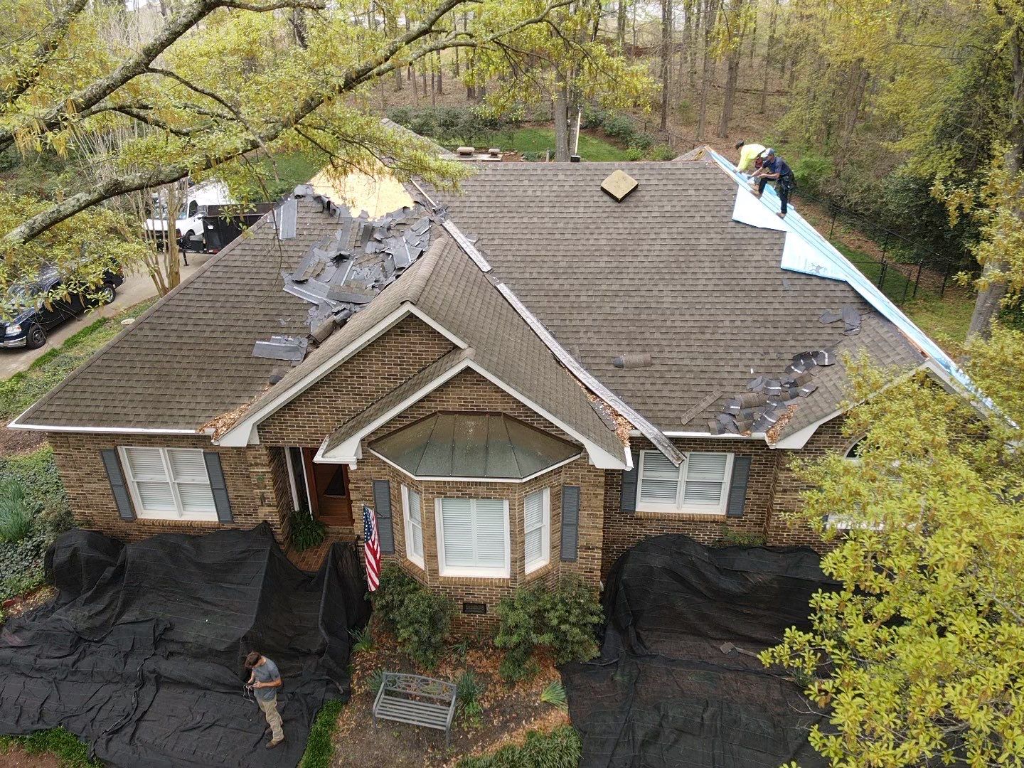 Spartanburg Residential Roof Replacement with Architectural Shingles and Skylights by Roofers LLC