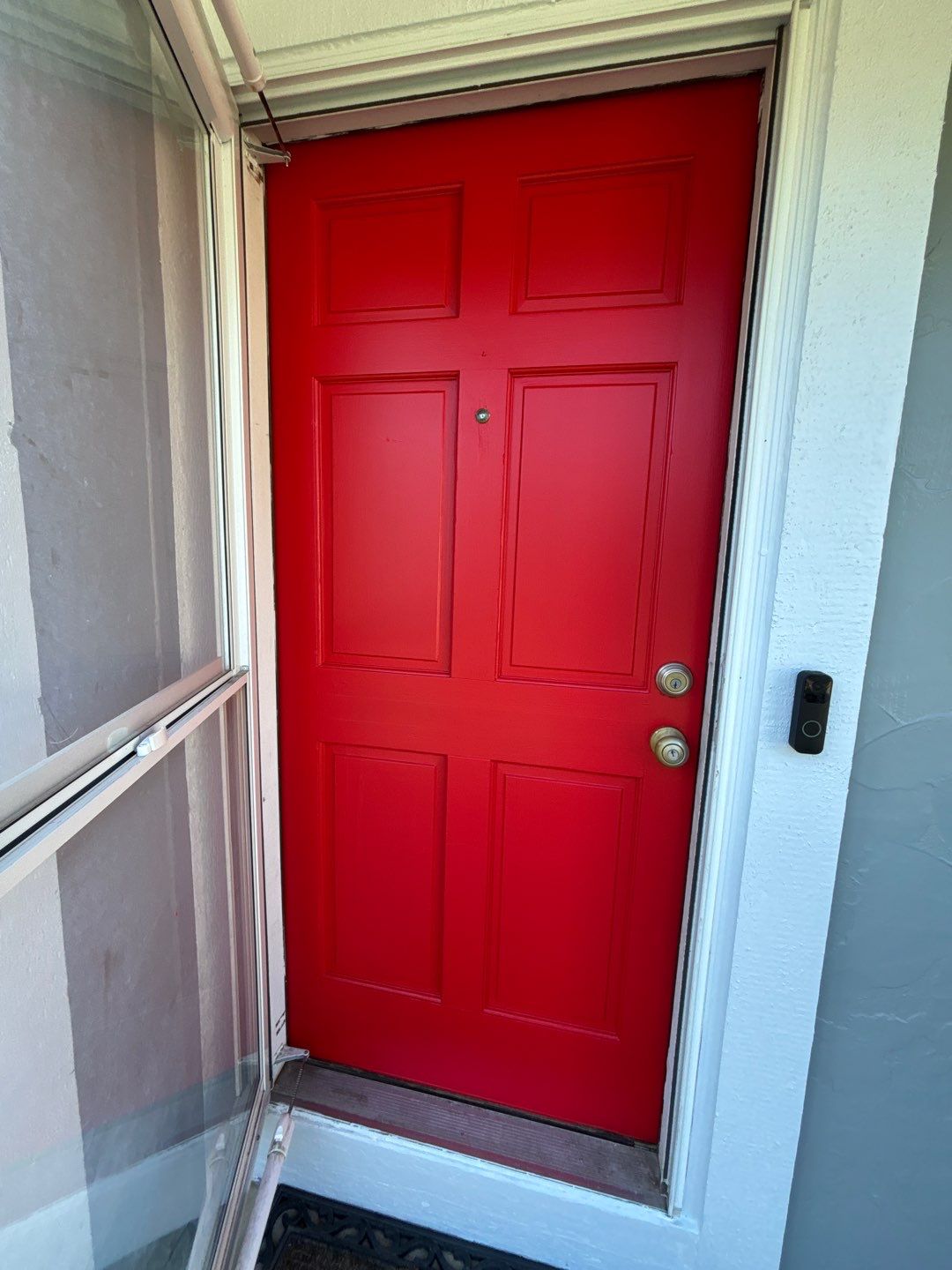 Bold Elegance: Earl Grey with Rhinestone Trim and a Real Red Door by Cougar Painting