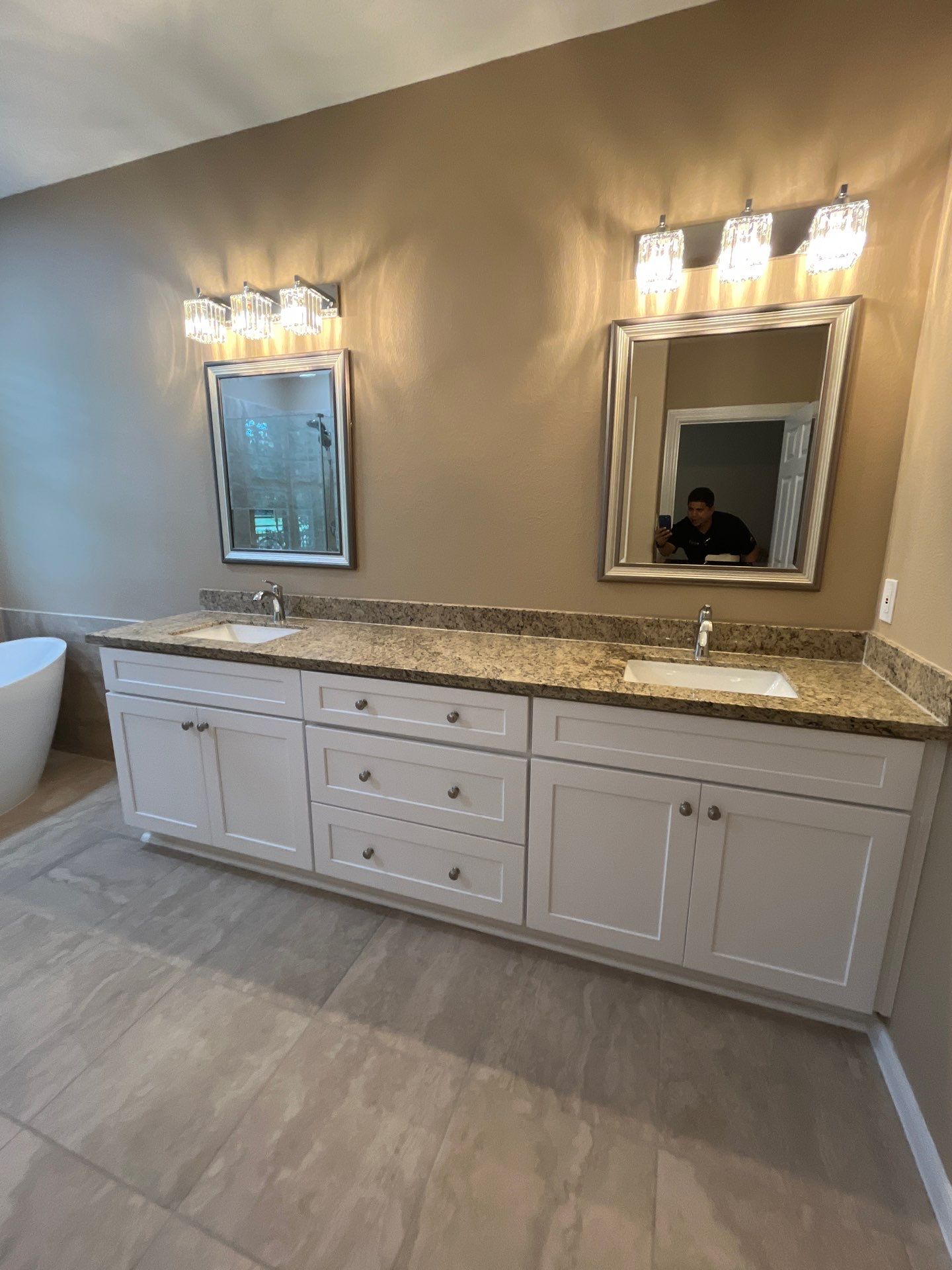 Bathroom Remodel using Water mitigation equipment by L&T General Contractors and Restoration INC