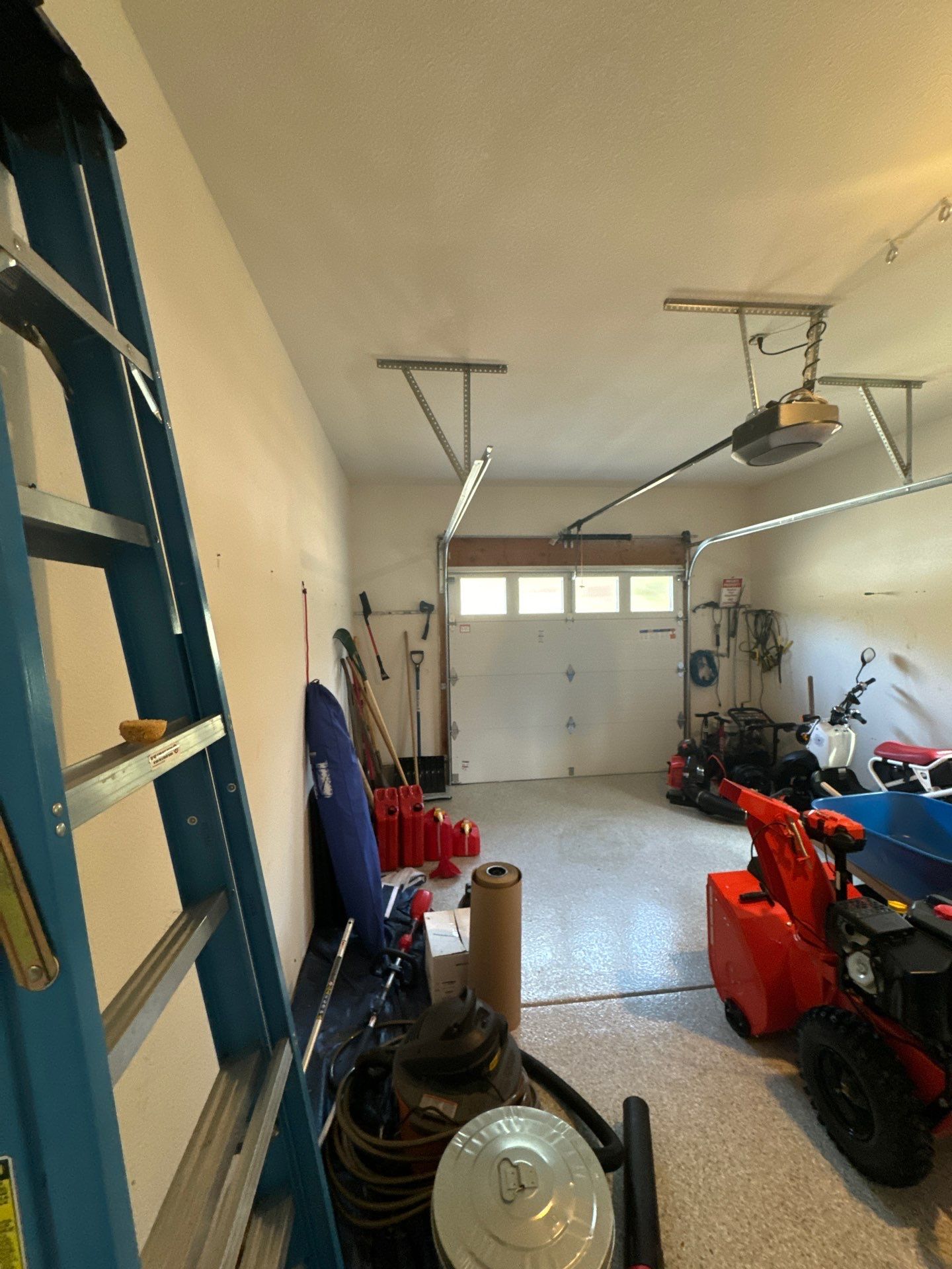 Garage dry wall repair/ re-texture, re-paint by Gordon Painting