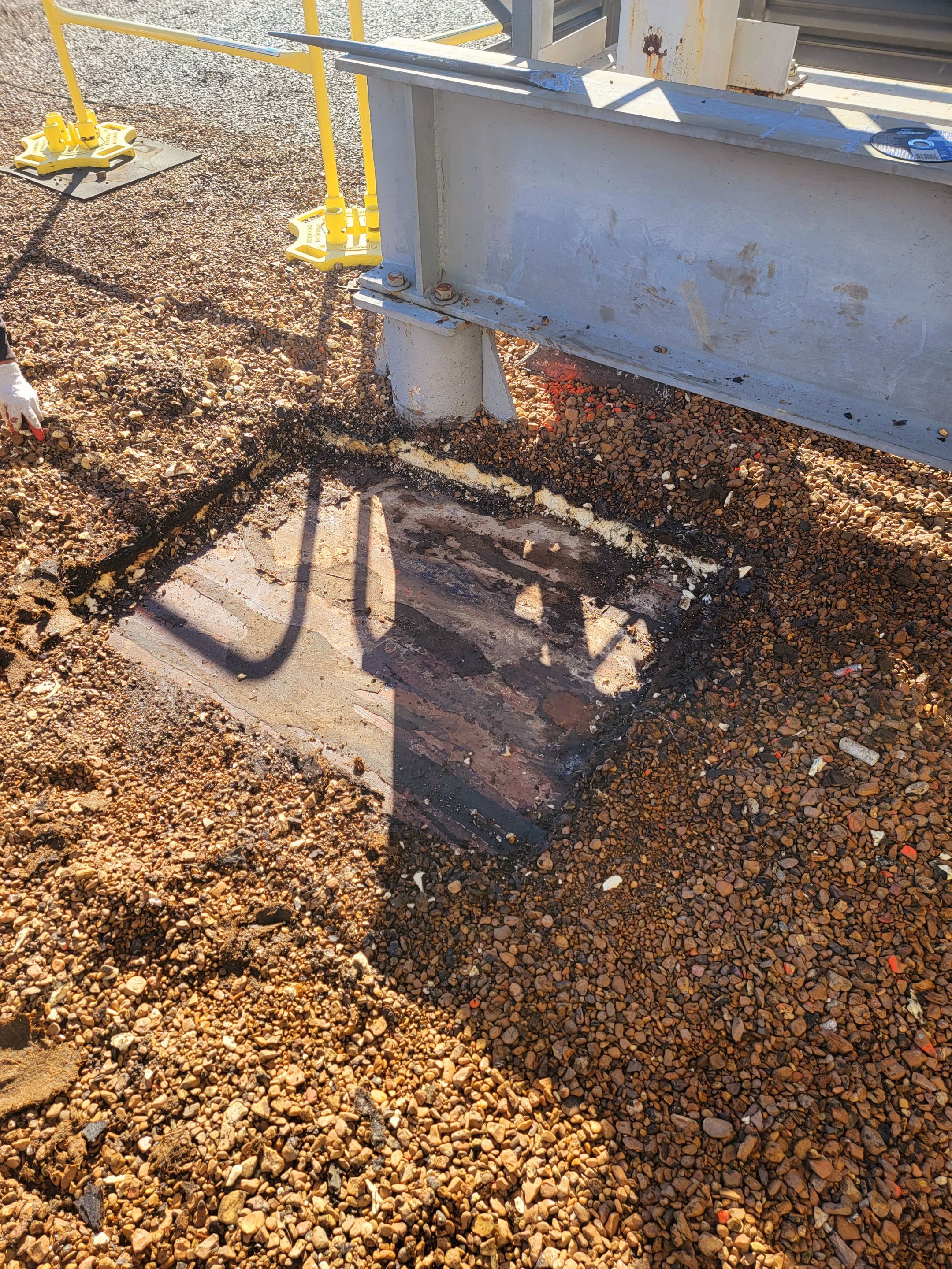 Scanning a roof section for rebar by Alsip Locating Service, LLC