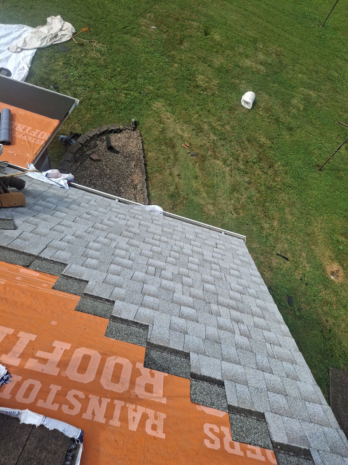 Residential Roofing Installation using GAF Timberline HDZ Fox Hollow Grey by Rainstoppers Roofing