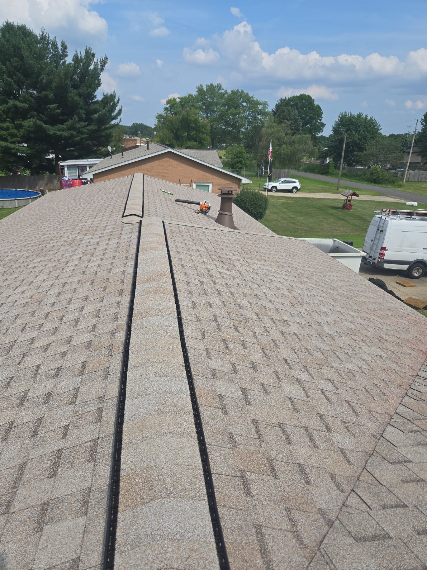 Atlas Pinnacle, Color, Tan Mist, Drip Edge, Color, Royal Brown by Eagle Eye Roofing