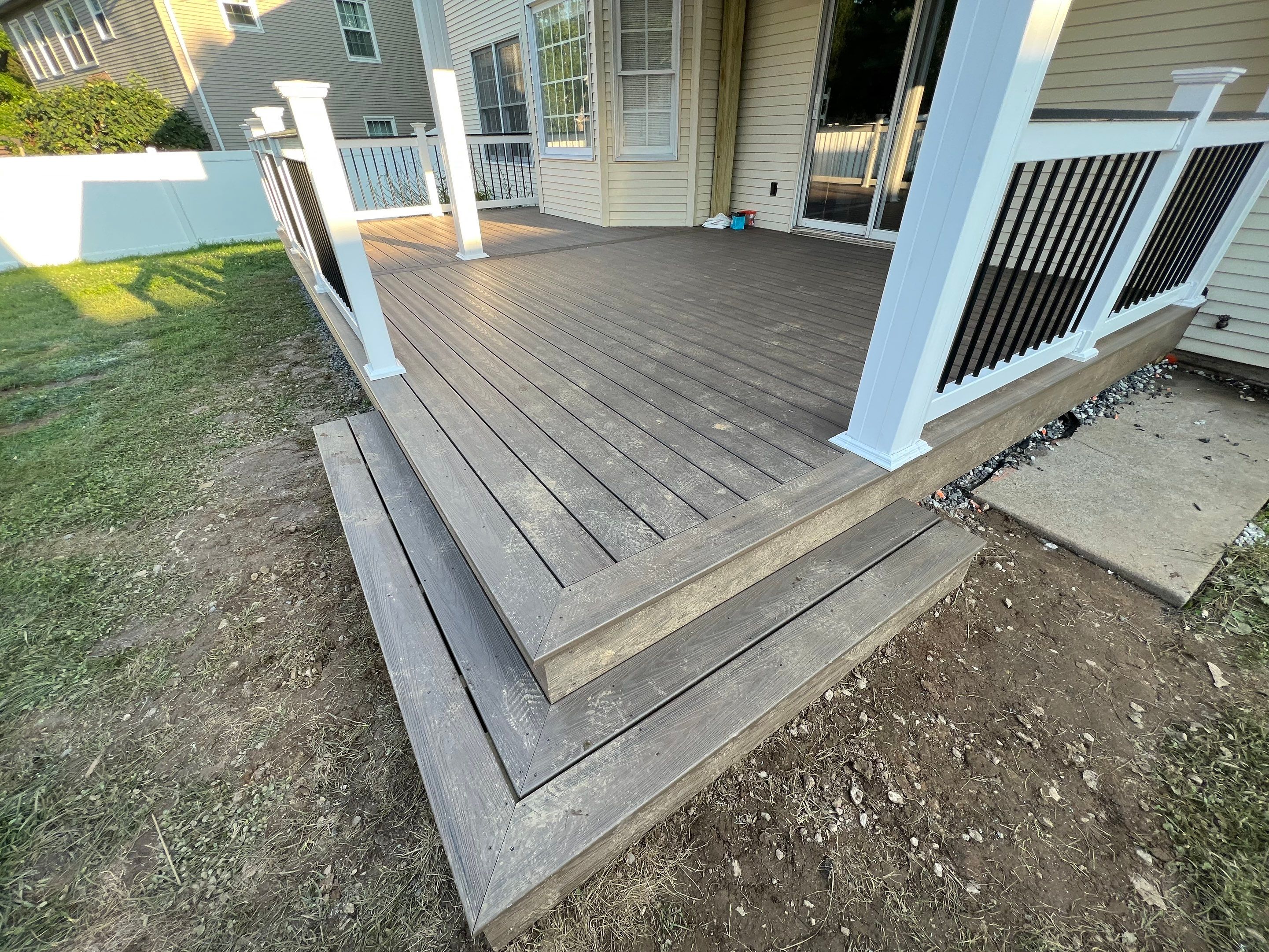 New deck and open porch Newton PA by deck guardian