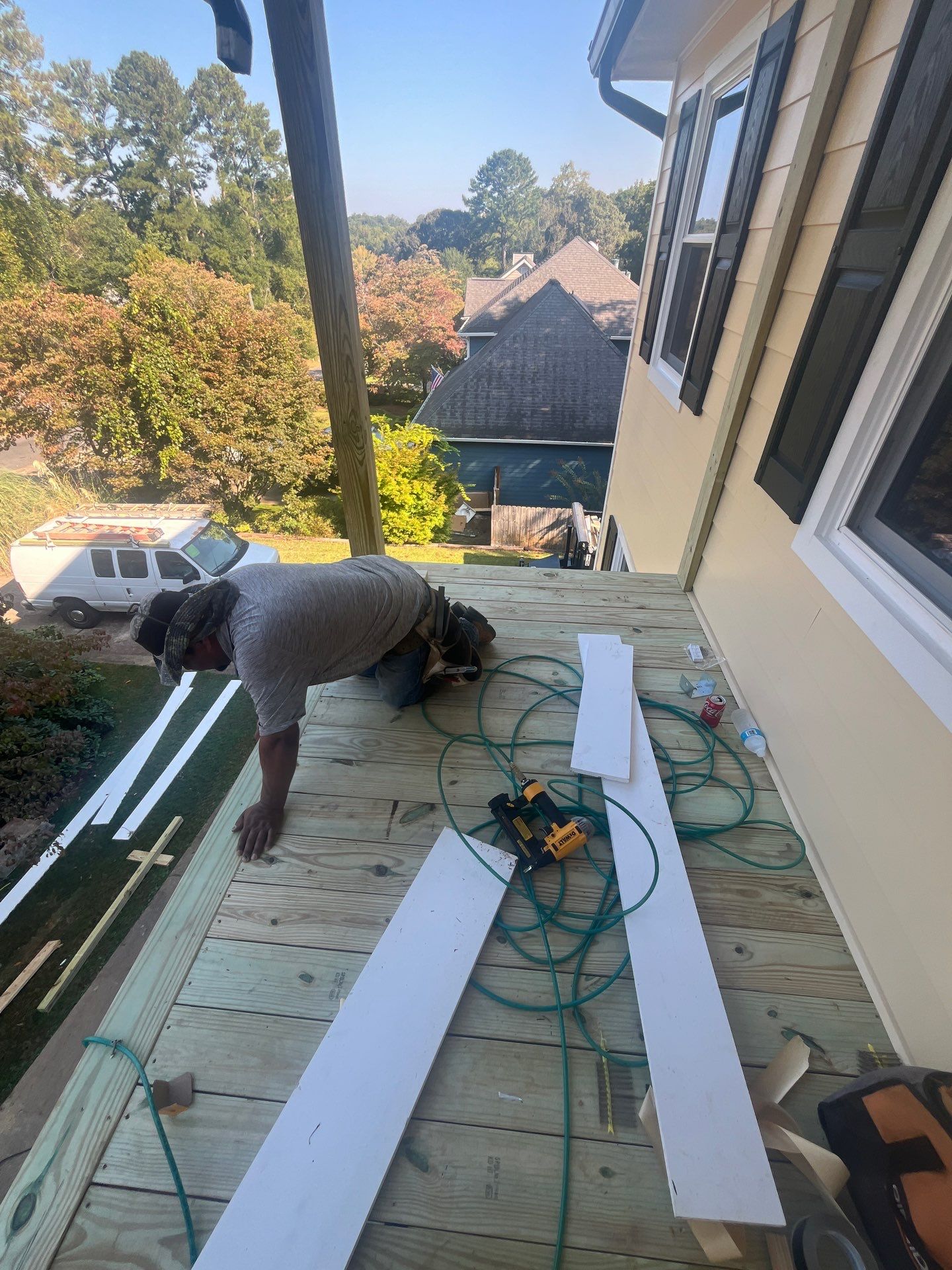 Wood Front Deck Resurface in Marietta, GA by Nelson Exteriors 