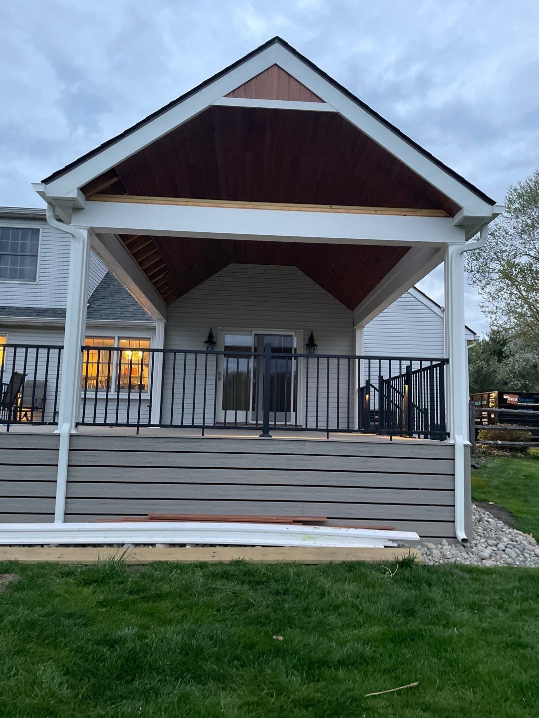 New deck With A frame porch In Morrisville PA by deck guardian