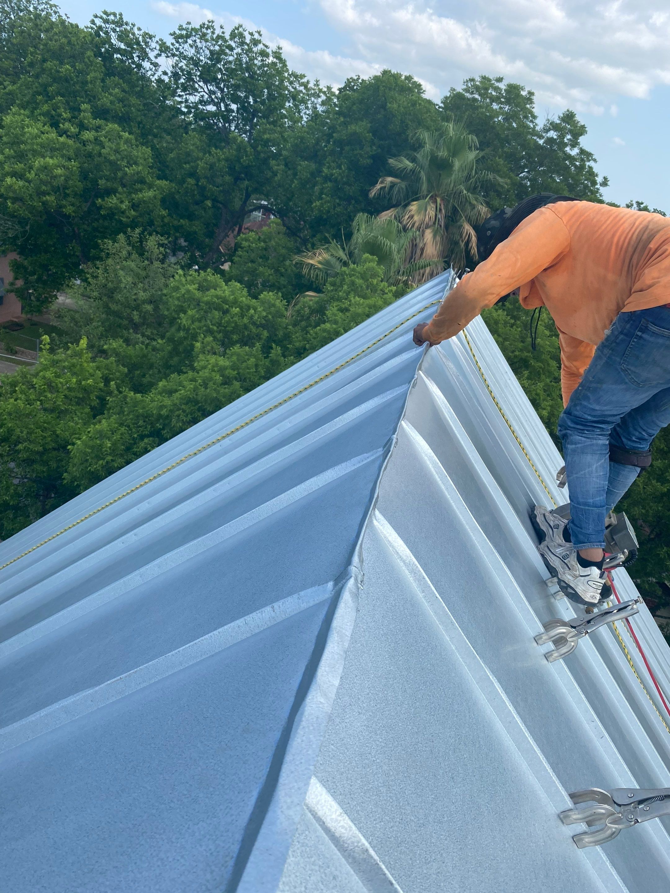 Residential Metal Roof Installation using McElroy Metal by Premier Roofing and Contracting