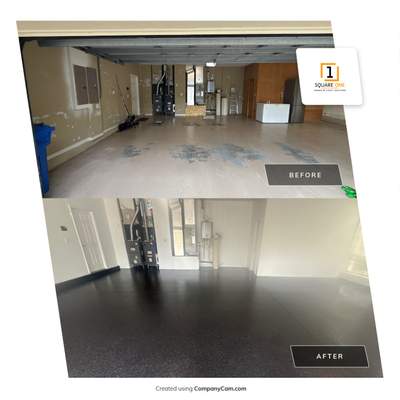 Tampa Garage Floor Coating and Overhead Storage Rack Installation