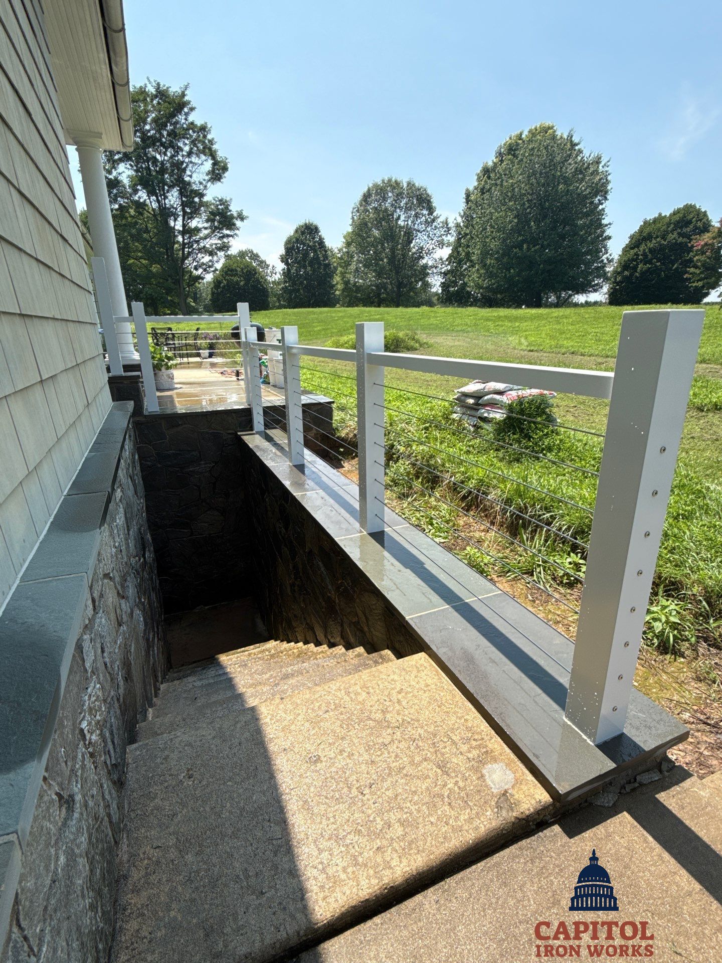 Modern Aluminum Cable Railings – Residential Exterior – Potomac, MD by Capitol Iron Works