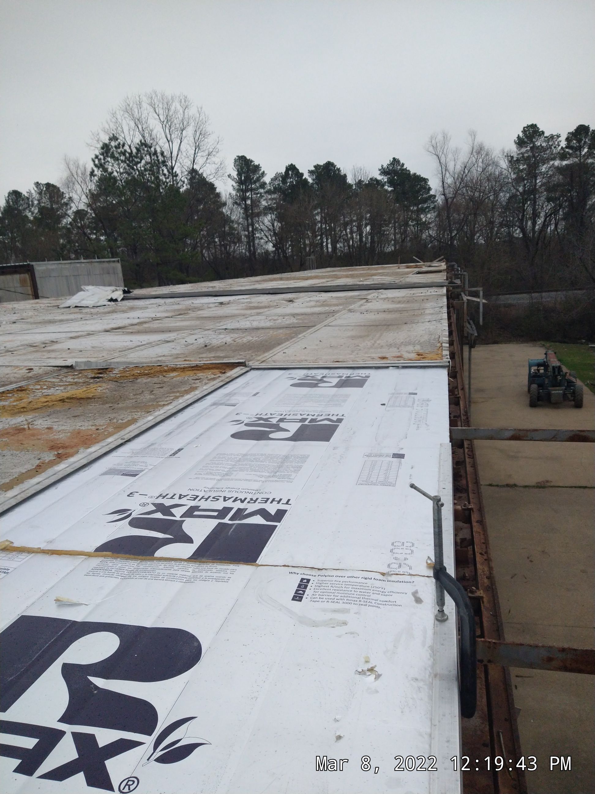 Commercial Roofing Installation using Aluminum Roofing panels by Hostetler Roofing