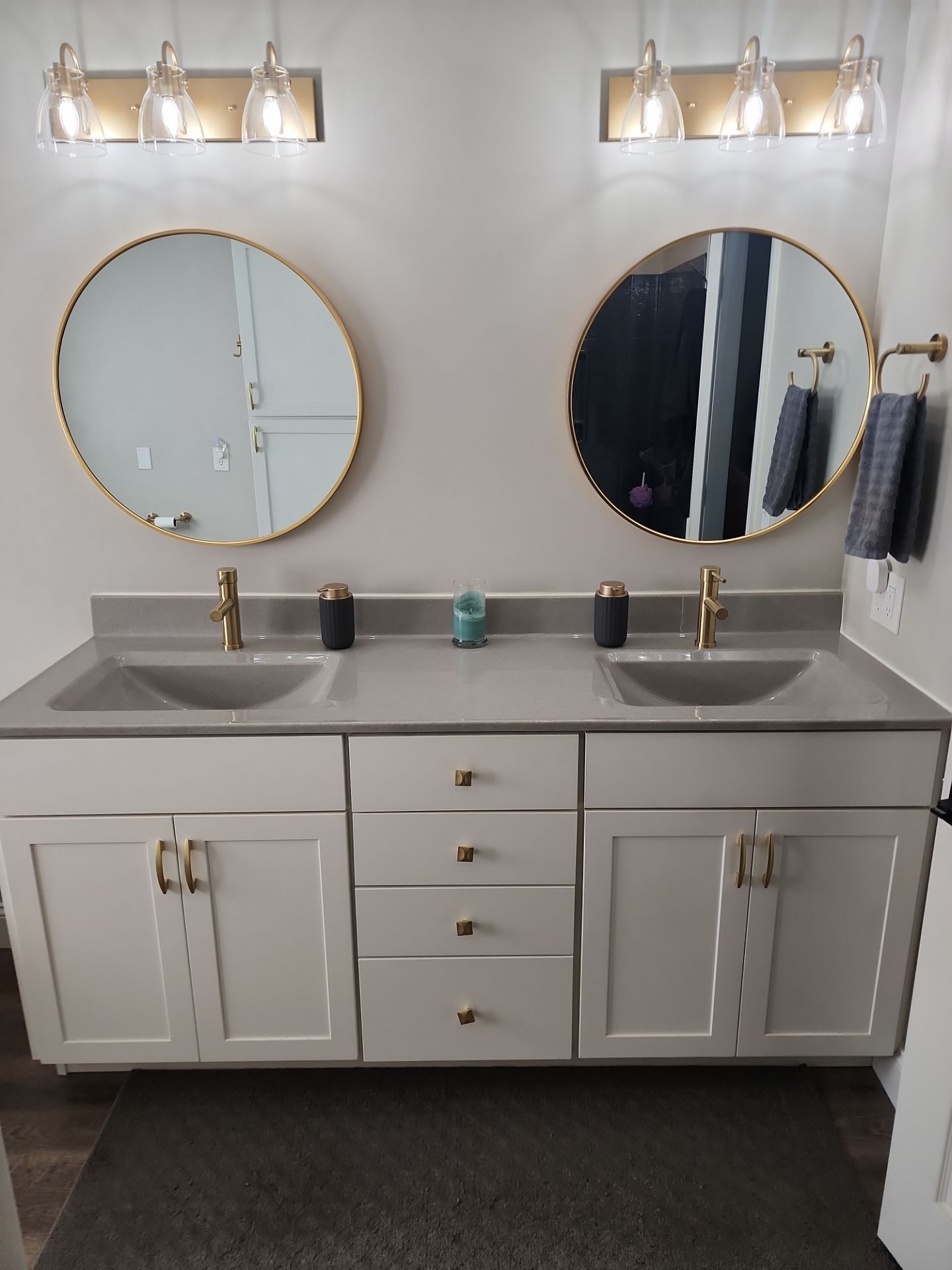 Master Bathroom Renovation Featuring Dark Textured Shower Panels in Branson West by Kitchen Works LLC