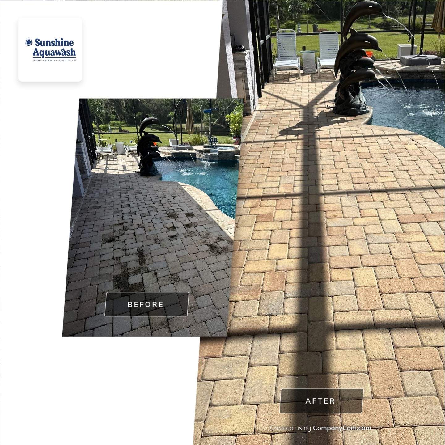 Paver Driveway, Pool Deck, Outdoor Furniture & Culvert Cleaning in Winding River Community, Bradenton, FL | Sunshine AquaWash by Sunshine AquaWash