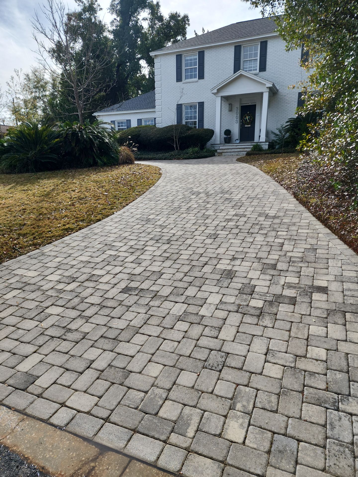 Driveway Walkway Concrete Brick Pavers Cleaning Project