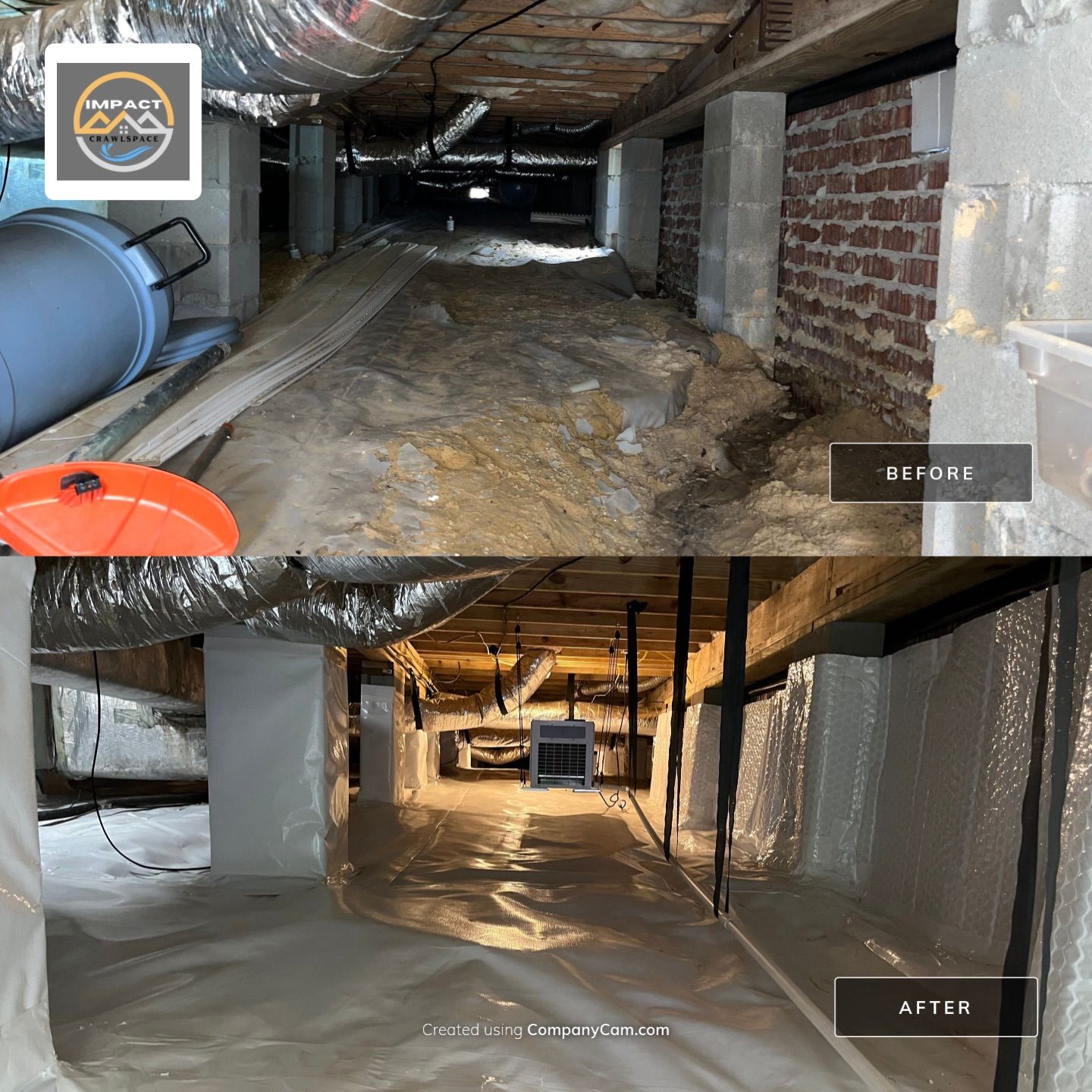 Impact Choice Encapsulation with French Drain, Mold Removal, and Crawlspace Door by Impact Crawlspace