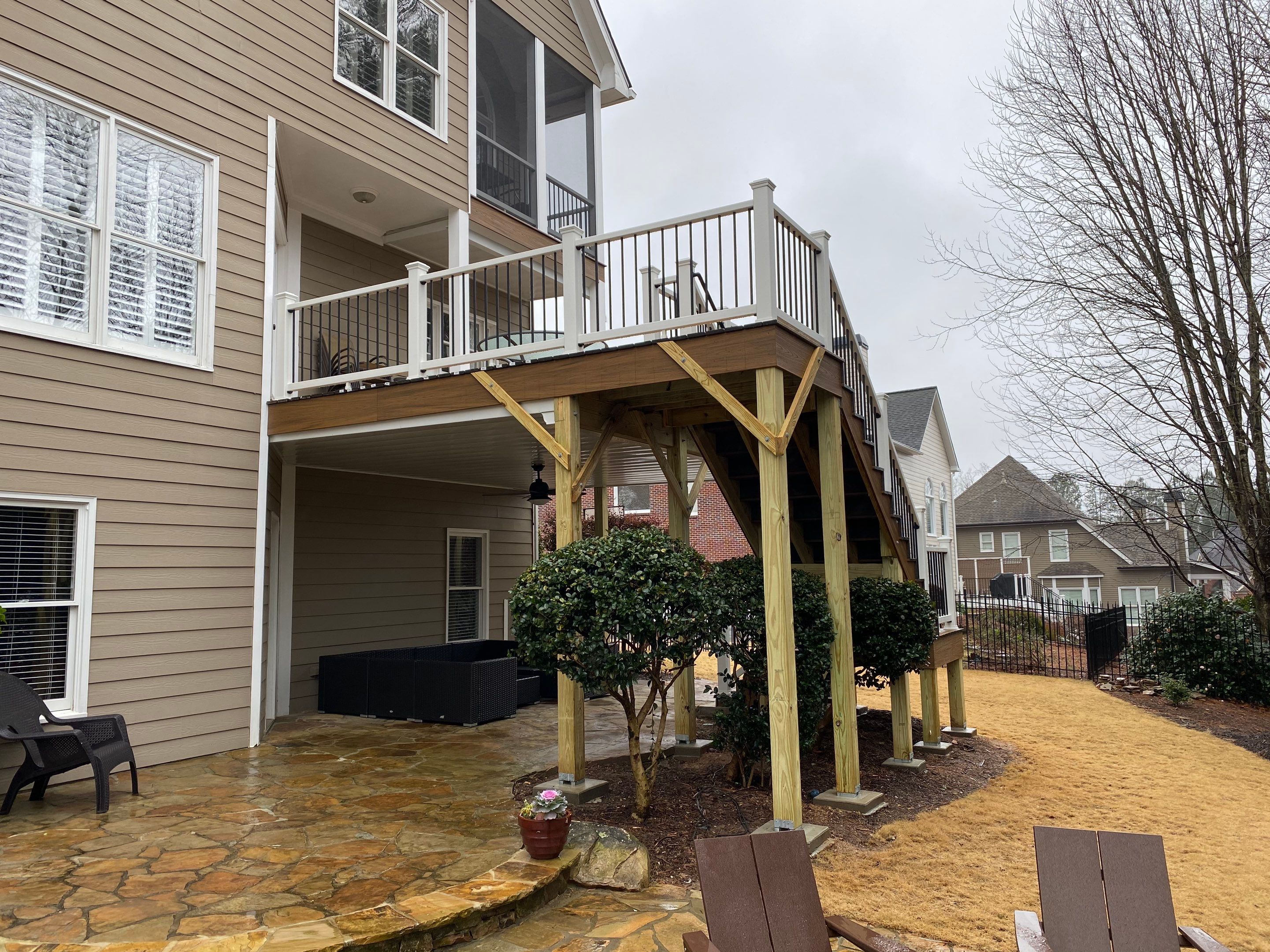 Elevated Composite Deck and Screened Porch Build in Roswell by Swift Home Renovations