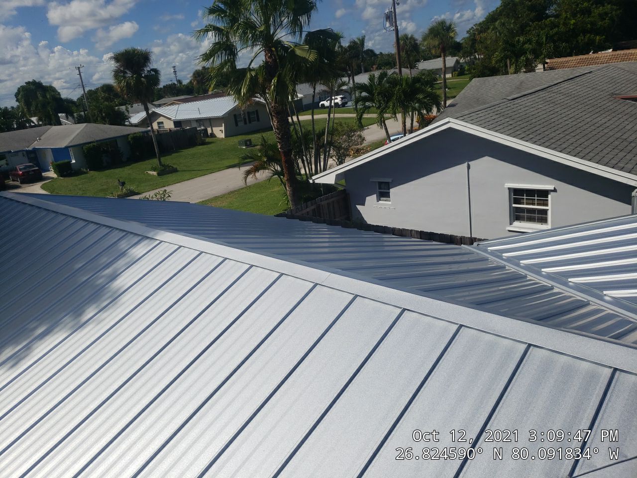Residential Roofing Installation using 1" Nail strip metal roof by BLUES BROTHERS ROOFING