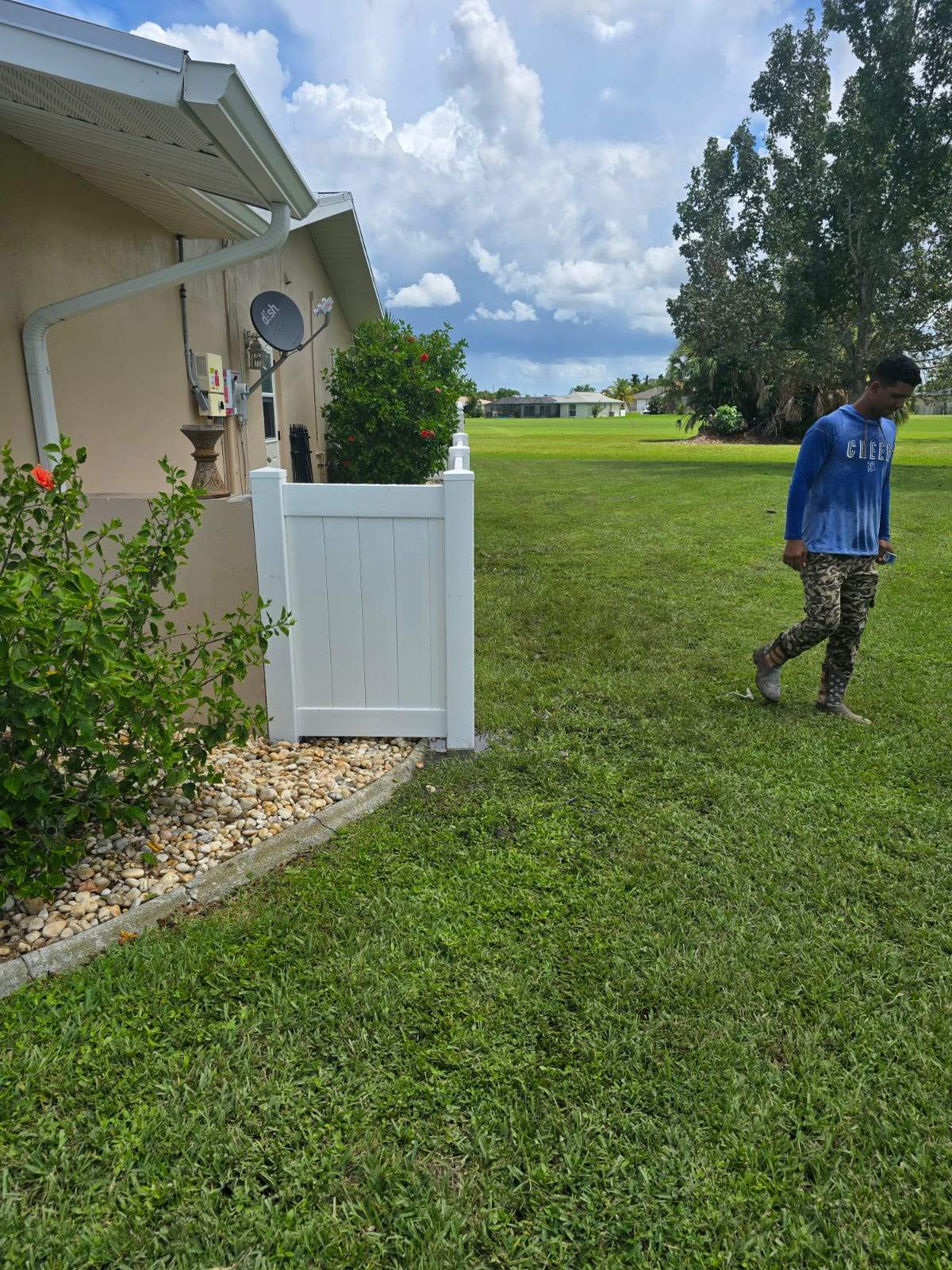 Residential White Vinyl Privacy Fence Enclosure in Rotonda West by True Fence LLC