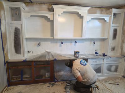 Custom Built-in Cabinetry and Office Desk Painting in Sioux Falls