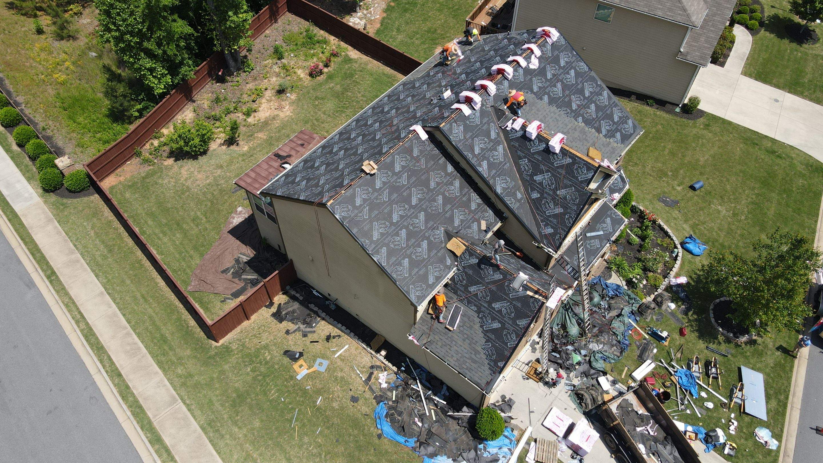 Residential Roofing Installation using Owens Corning TruDef Peppermill Gray by Inspector Roofing and Restoration