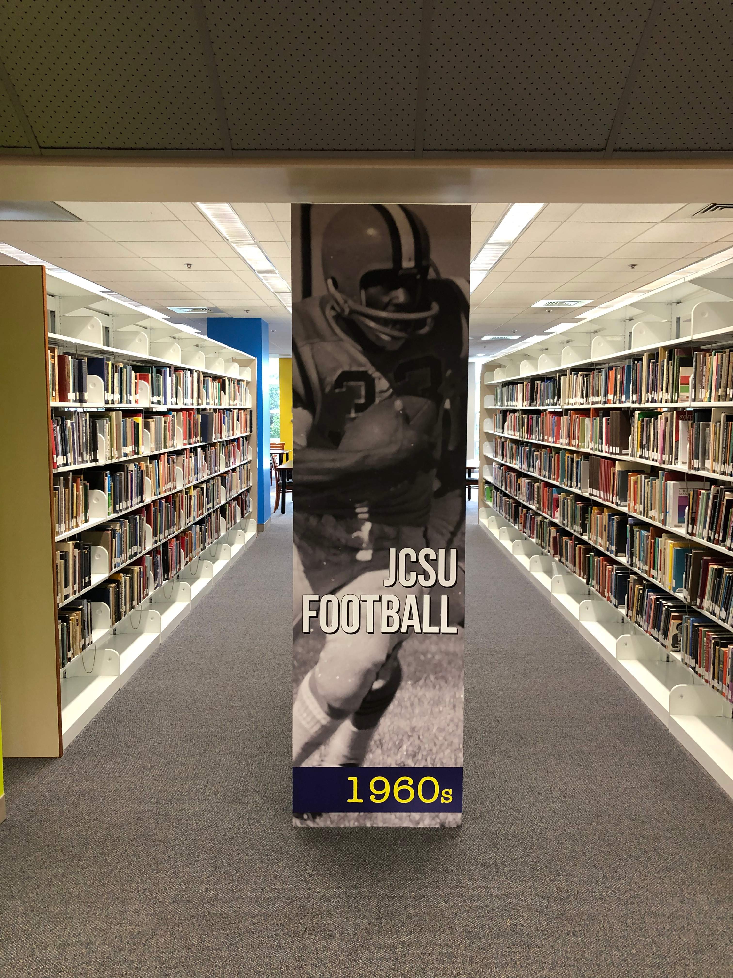 Johnson C. Smith University - Library Pillar Vinyl Wrap by QC Signs and Graphics