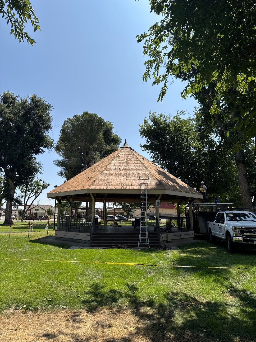 City of Gustine Gazebo project by Straight Edge Roofing Inc