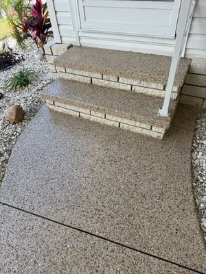 Patio Concrete Coating Using Pecan Flake
