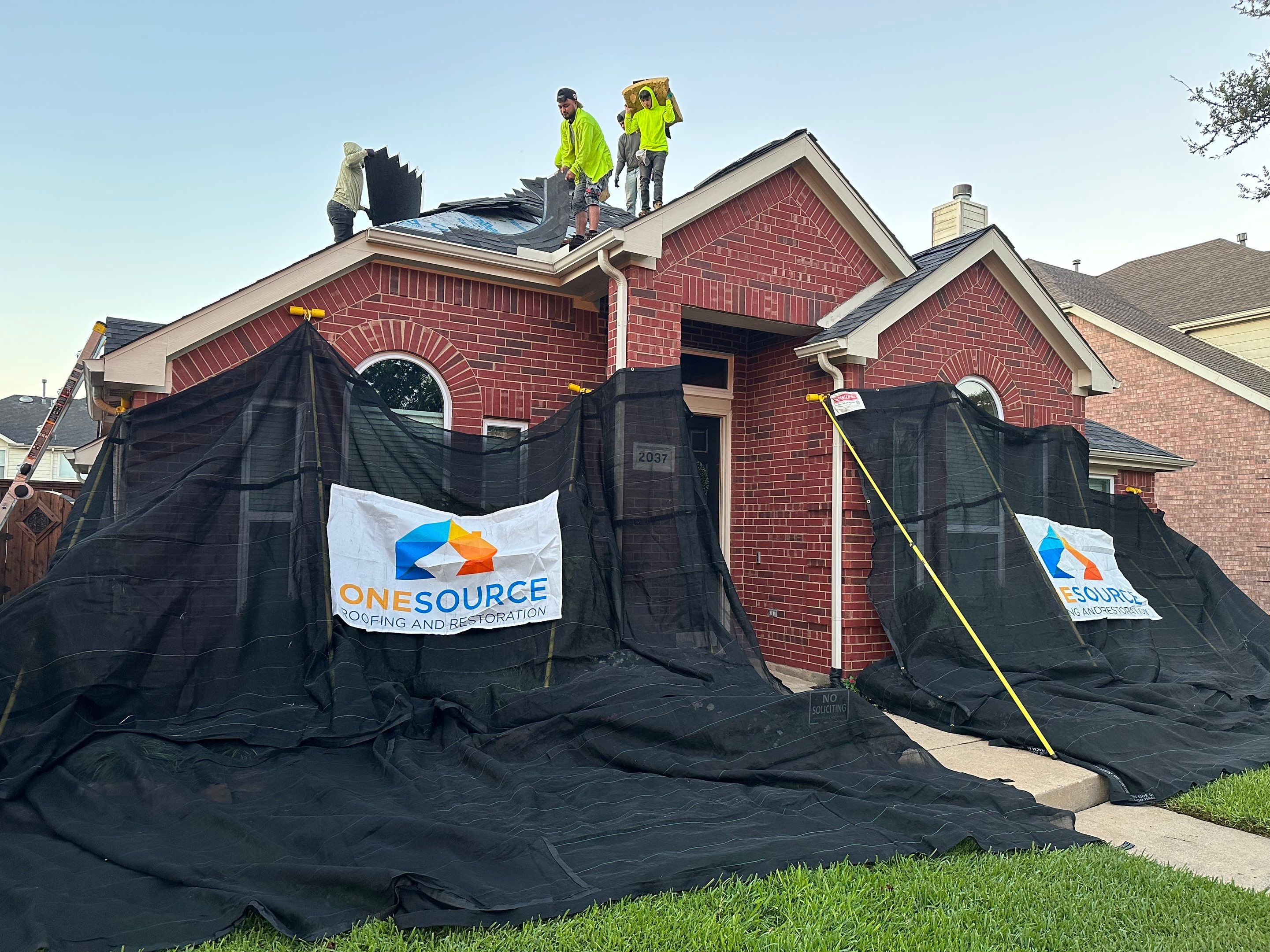 Residential Roofing Installation using GAF Timberline HDZ Charcoal by OneSource Roofing and Restoration