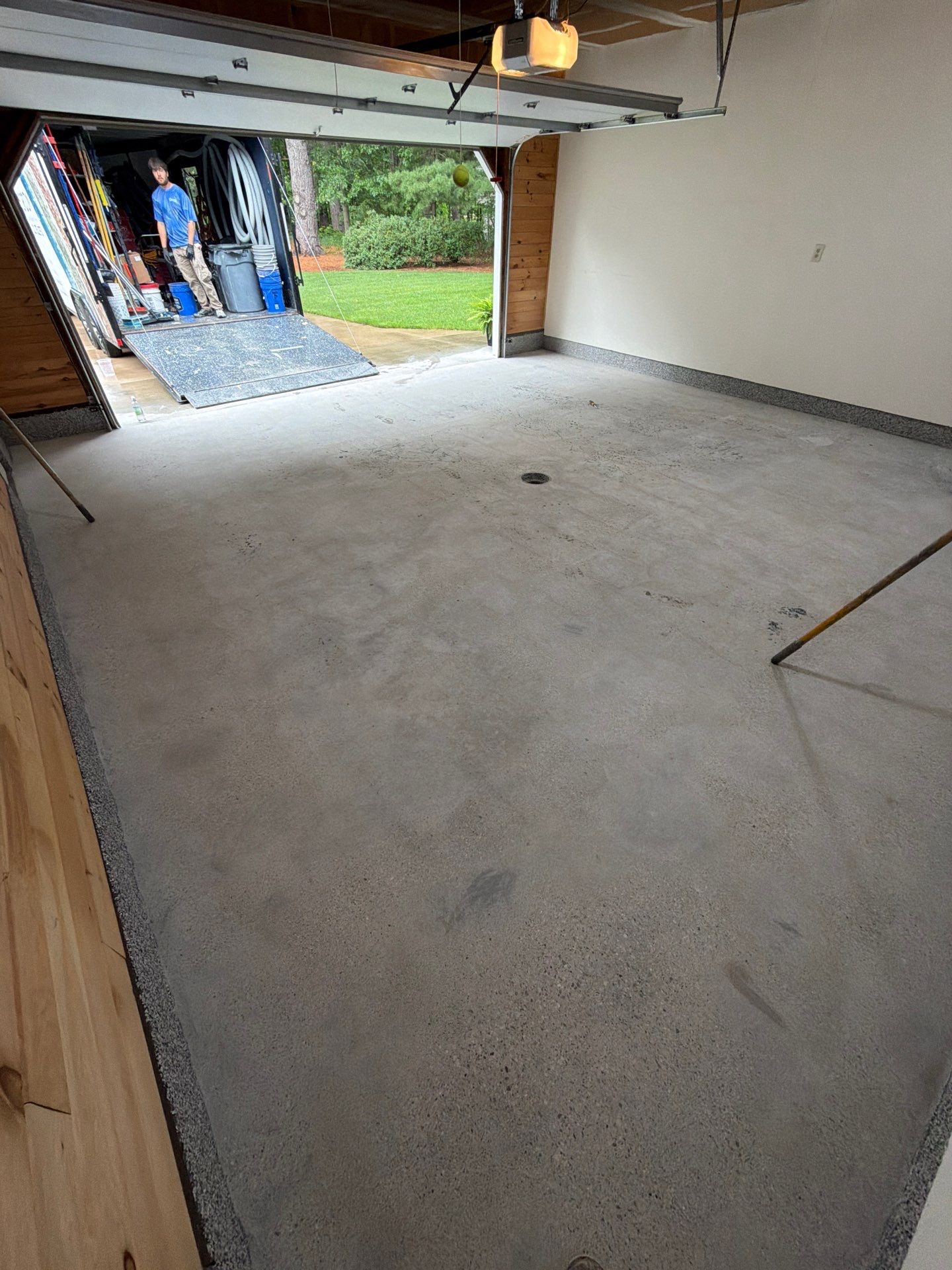 Gray Speckled Epoxy Flake Floor Coating in Muskegon by Gordon Painting