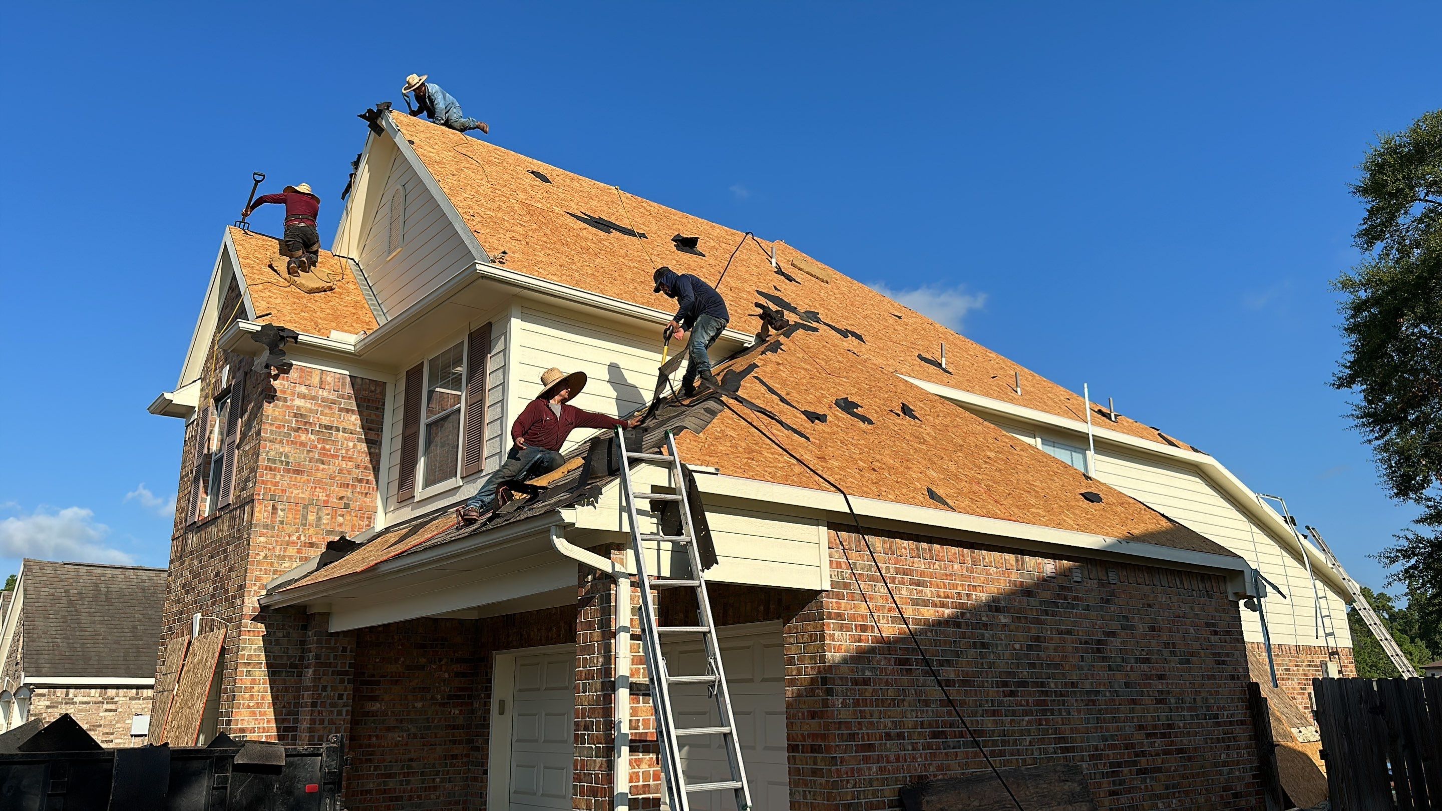 Brick Two-Story Roof Replacement, Tear-Off to Finish — Spring, TX by PL Roofing & SB Roofing, LLC.