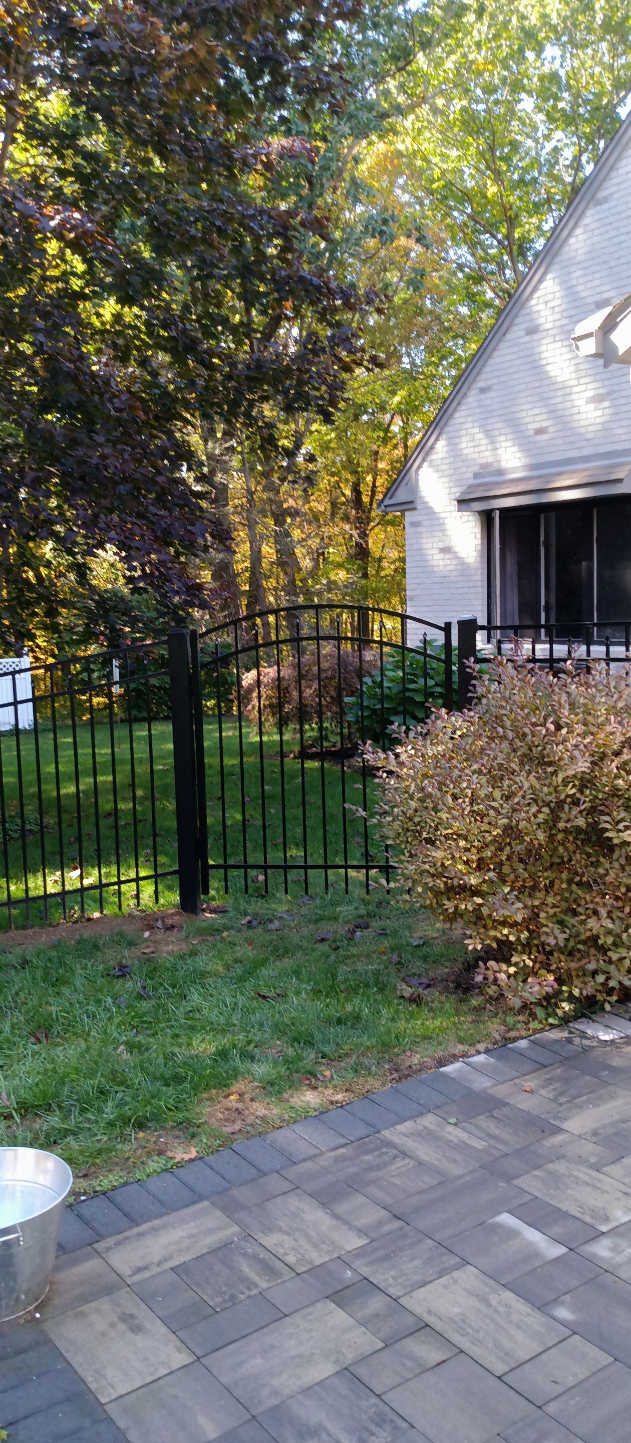 New 5' Tall Aluminum fence with matching arched gates, Black by DiGiorgi Roofing and Siding Inc
