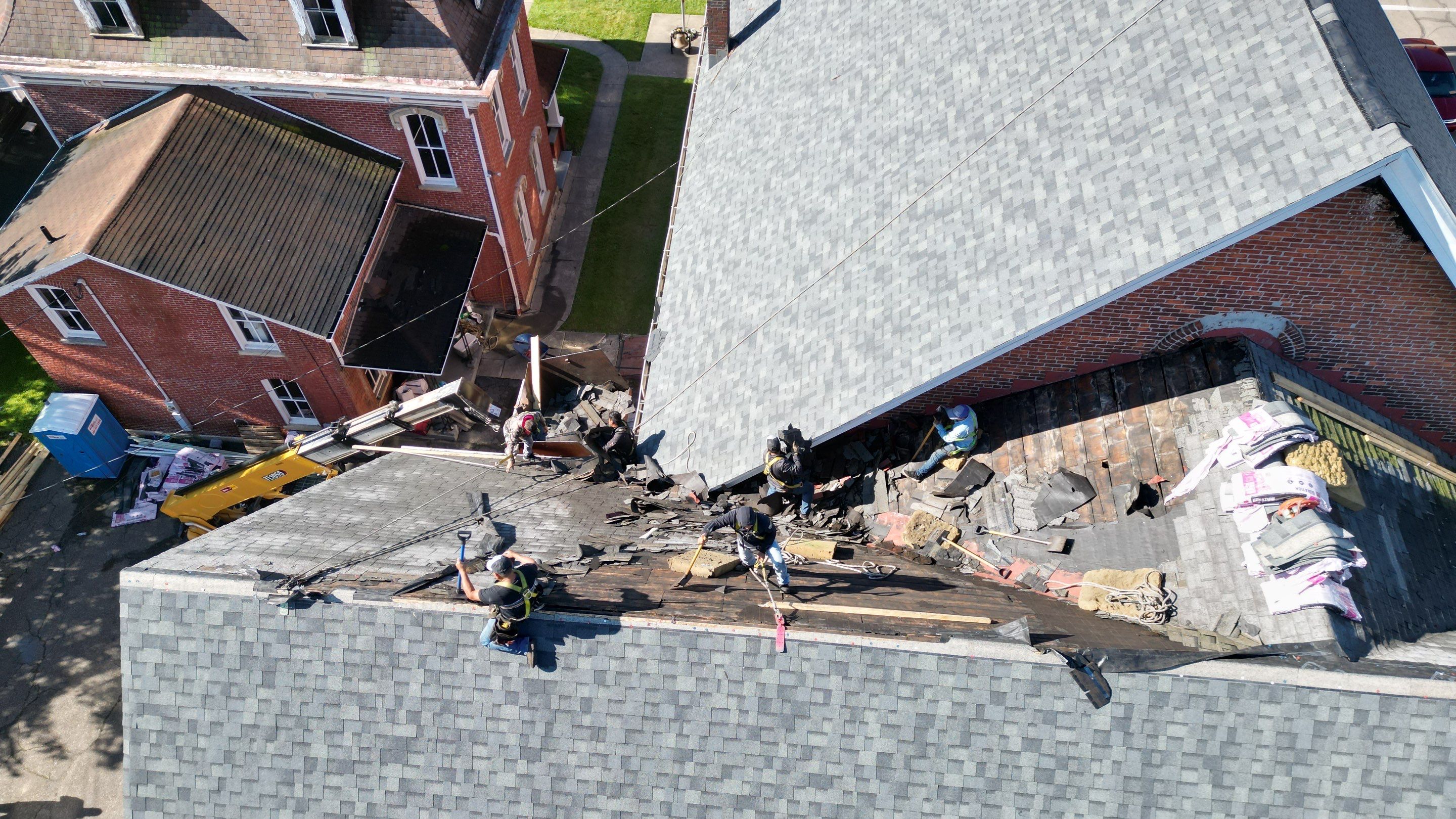 Commercial Roofing Installation using Duration Series Shingles - Estate Gray by RoofX 