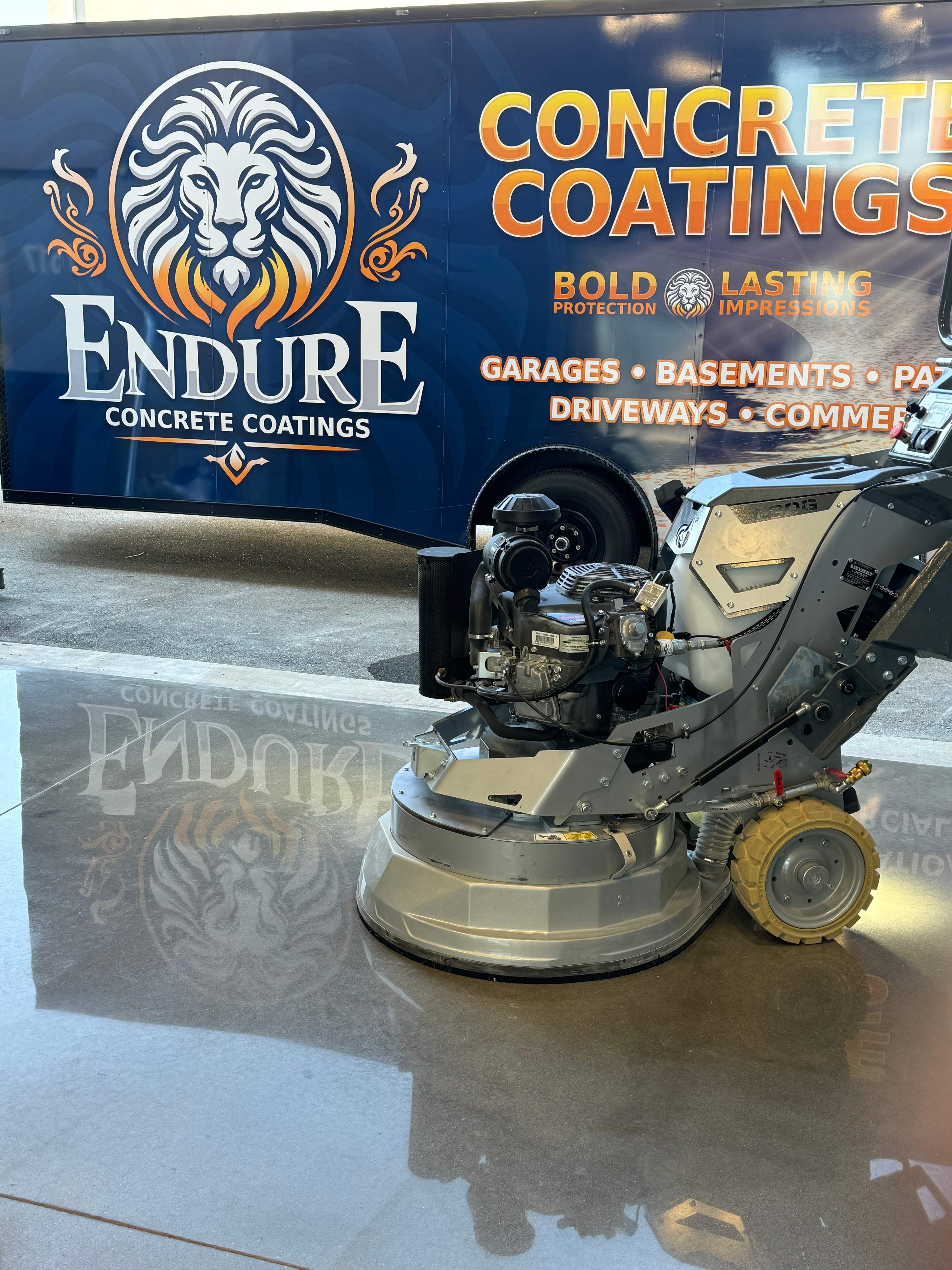 Testament Graphics House Natural Polished Floor by Endure Concrete Coatings