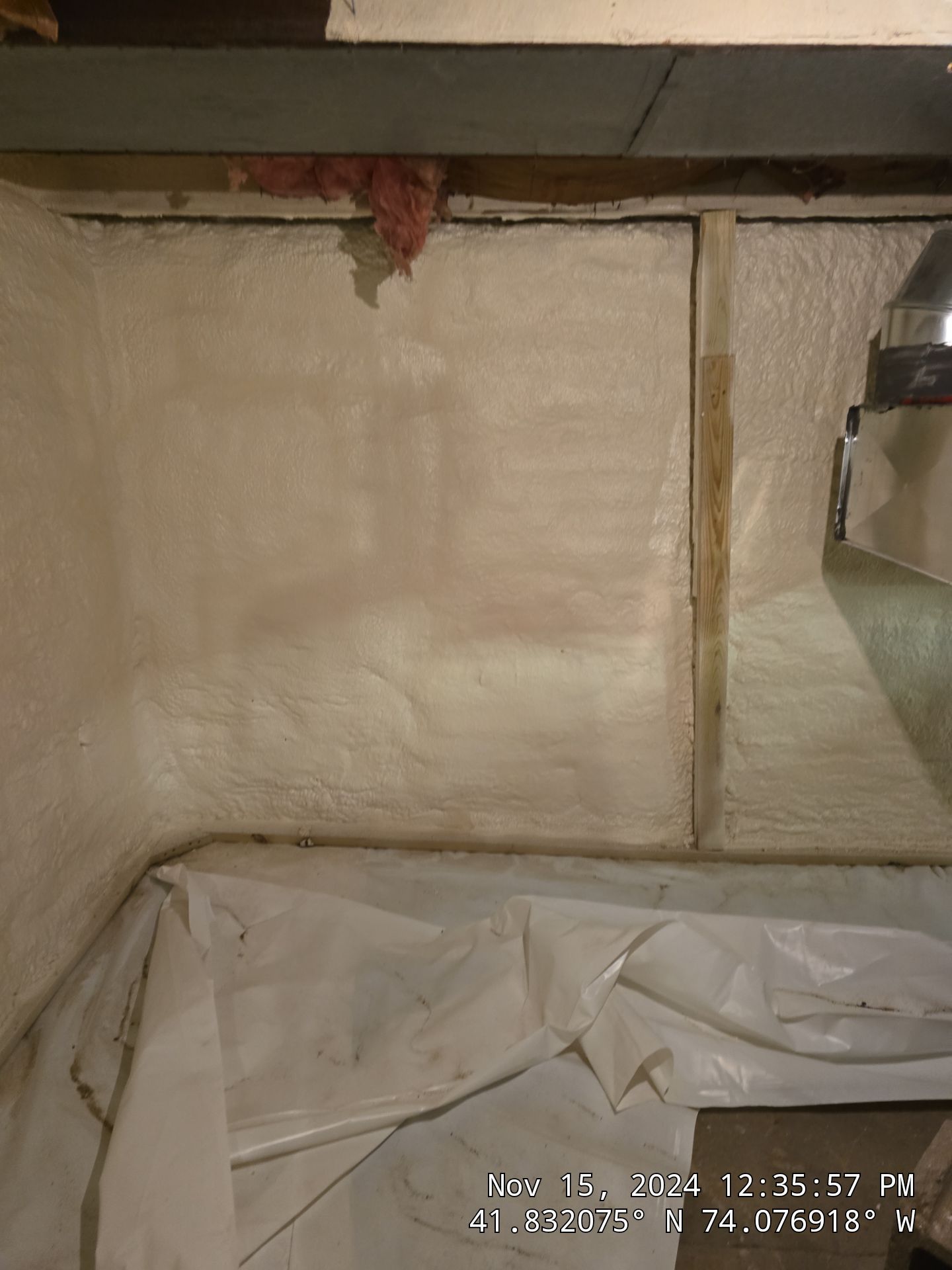 Basement Exterior Walls using Closed Cell Spray Foam by NYS Foam & Energy