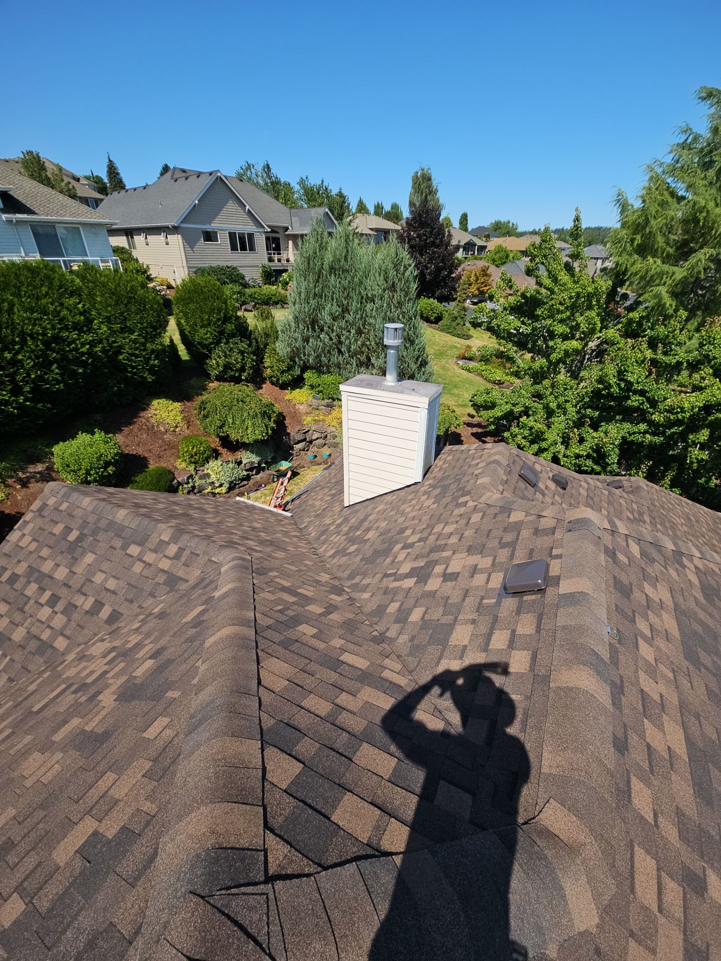 Residential Roofing Installation using IKO Dynasty (Color: Shadow Brown) by Orezona Building & Roofing Company, Inc.